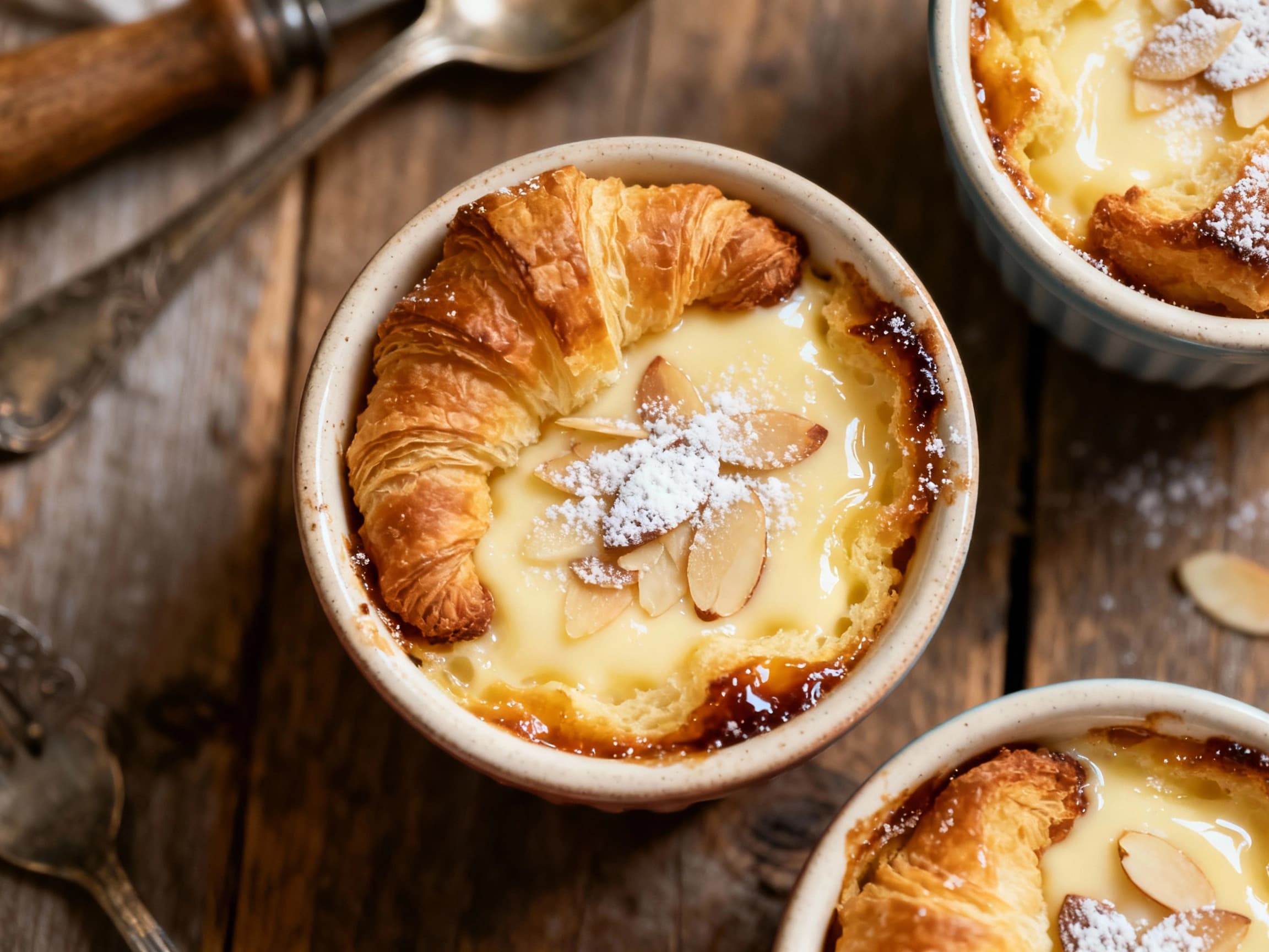 Almond Croissant Pudding Cups