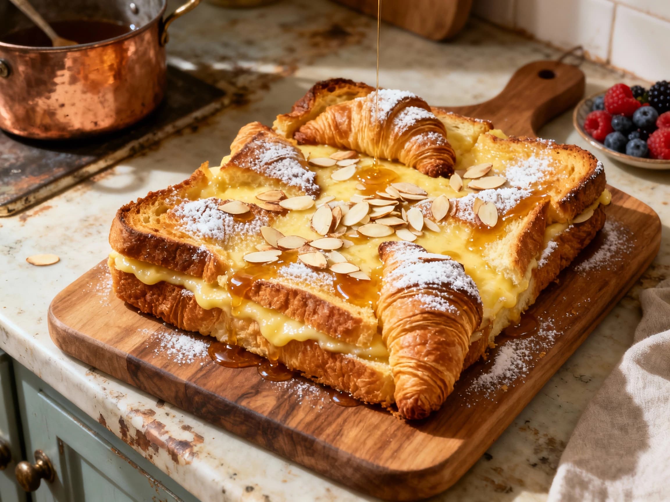 Almond Croissant French Toast Bake