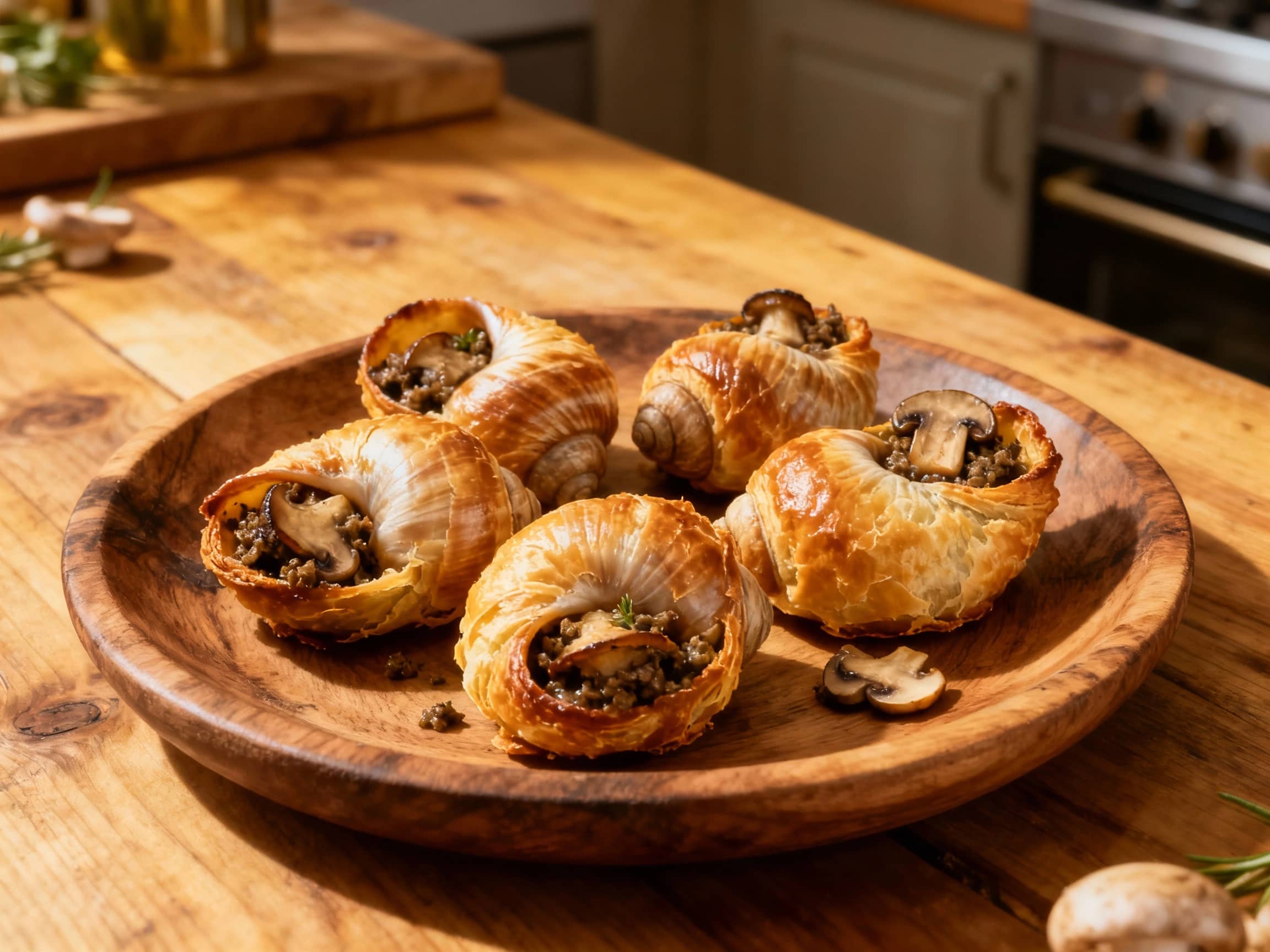 Baked Escargots en Croûte with Mushroom Duxelles - Image 1