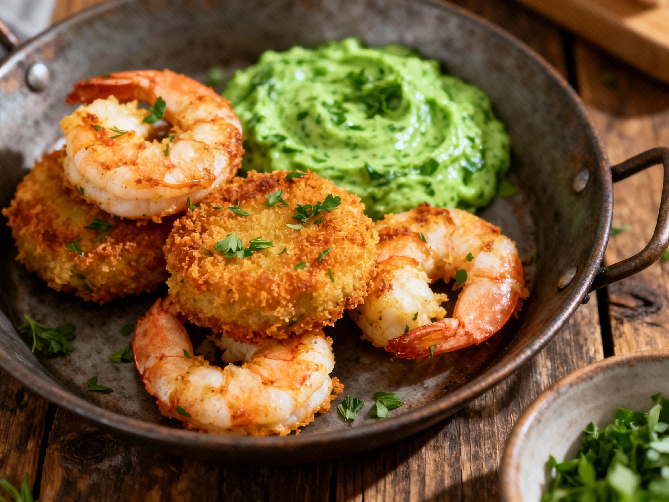 Baked Grey Shrimp Croquettes with Herb Aioli