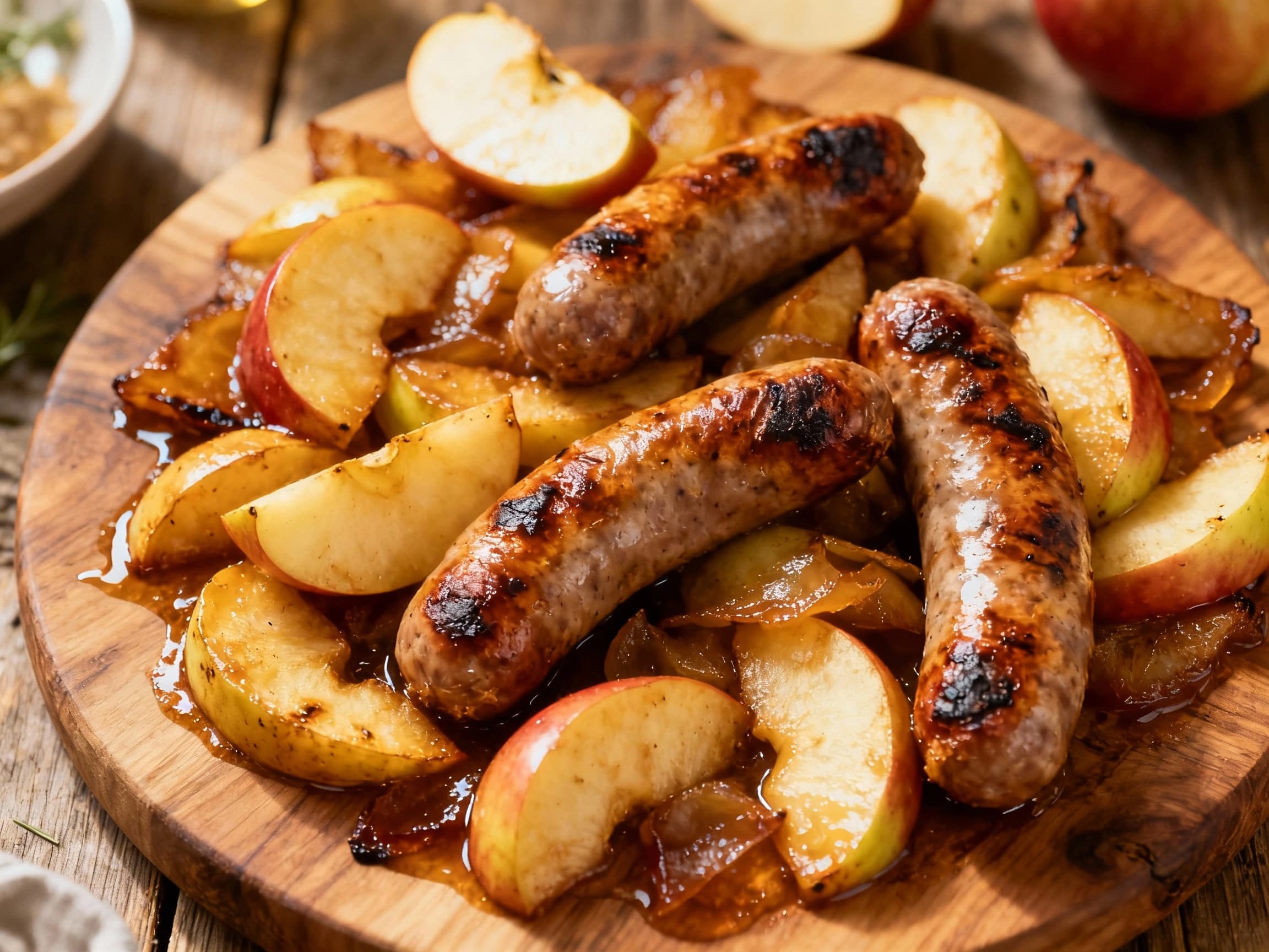 Bratwurst and Apple Sheet Pan Roast