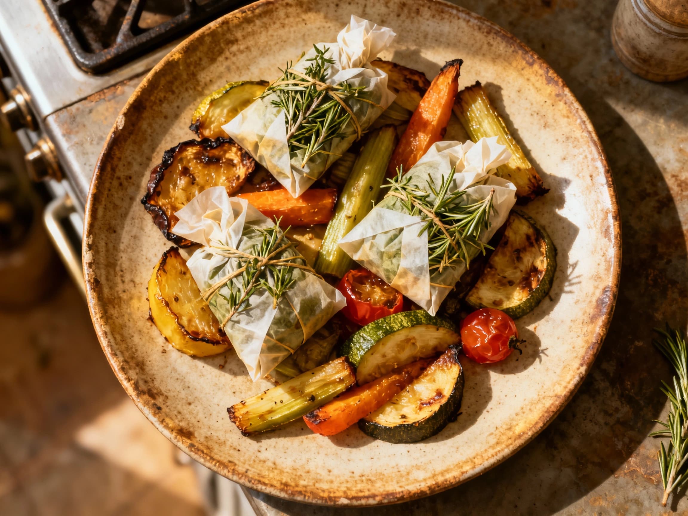 Briam en Papillote: Herb-Parcel Roasted Veg