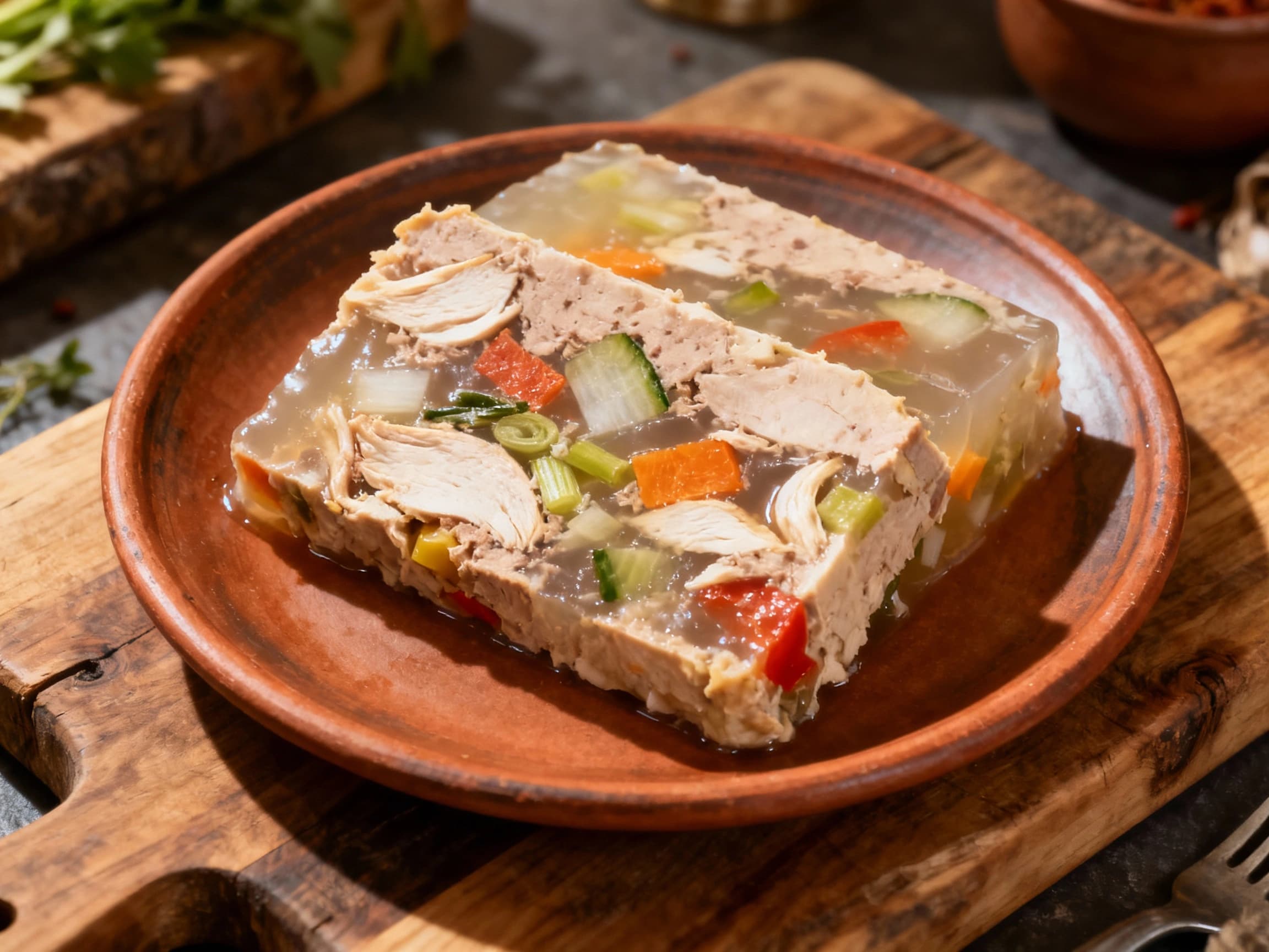 Chicken and Vegetable Kholodets Terrine