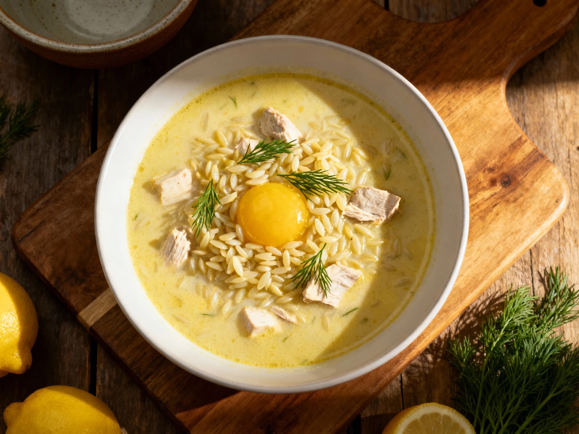 Classic Avgolemono Soup with Orzo