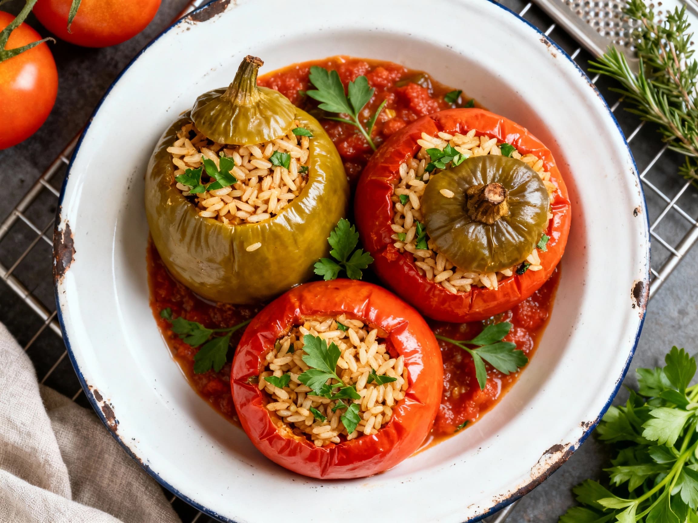 Classic Gemista with Rice and Herbs