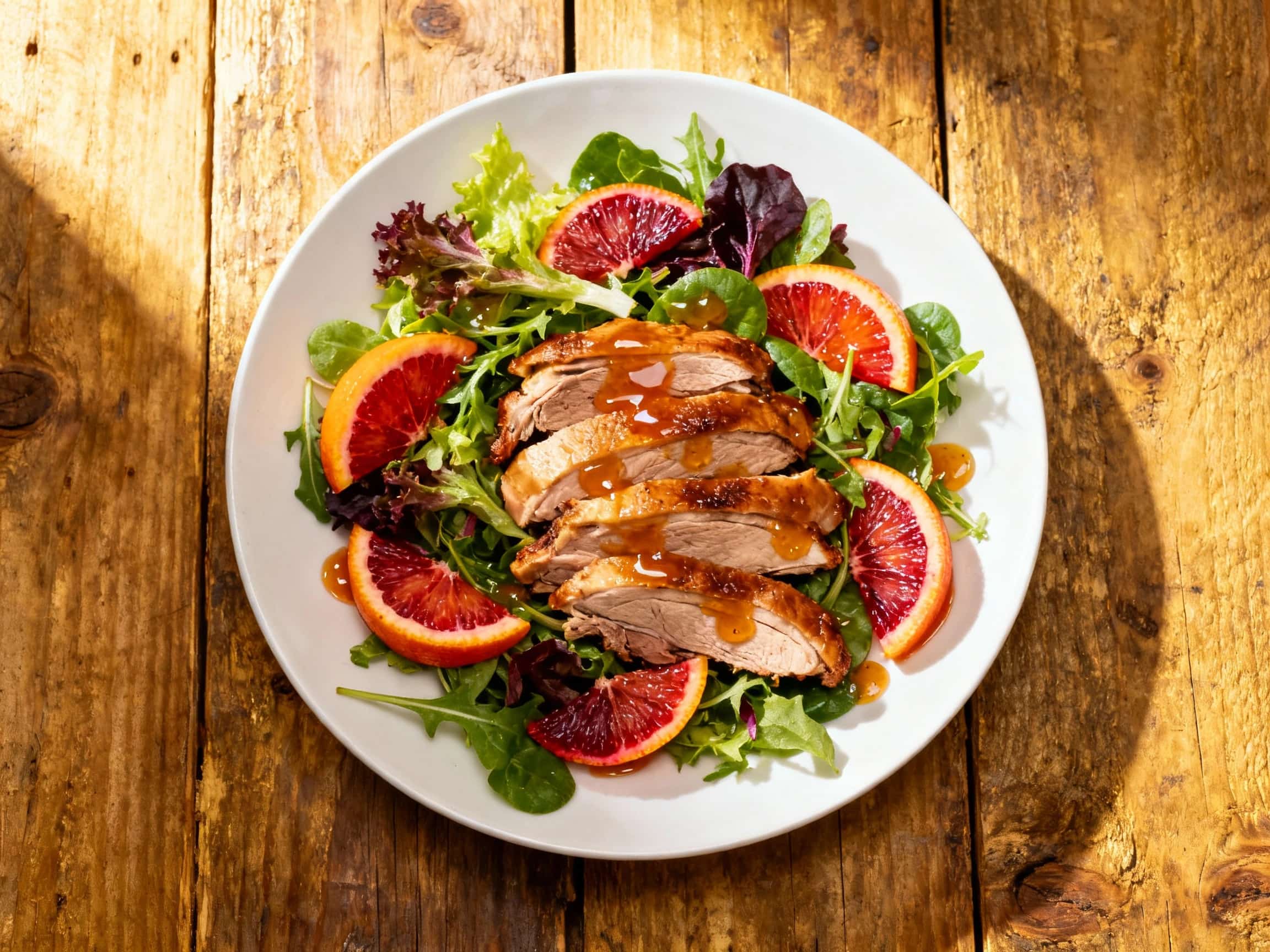 Confit Duck Salad with Blood Orange Vinaigrette