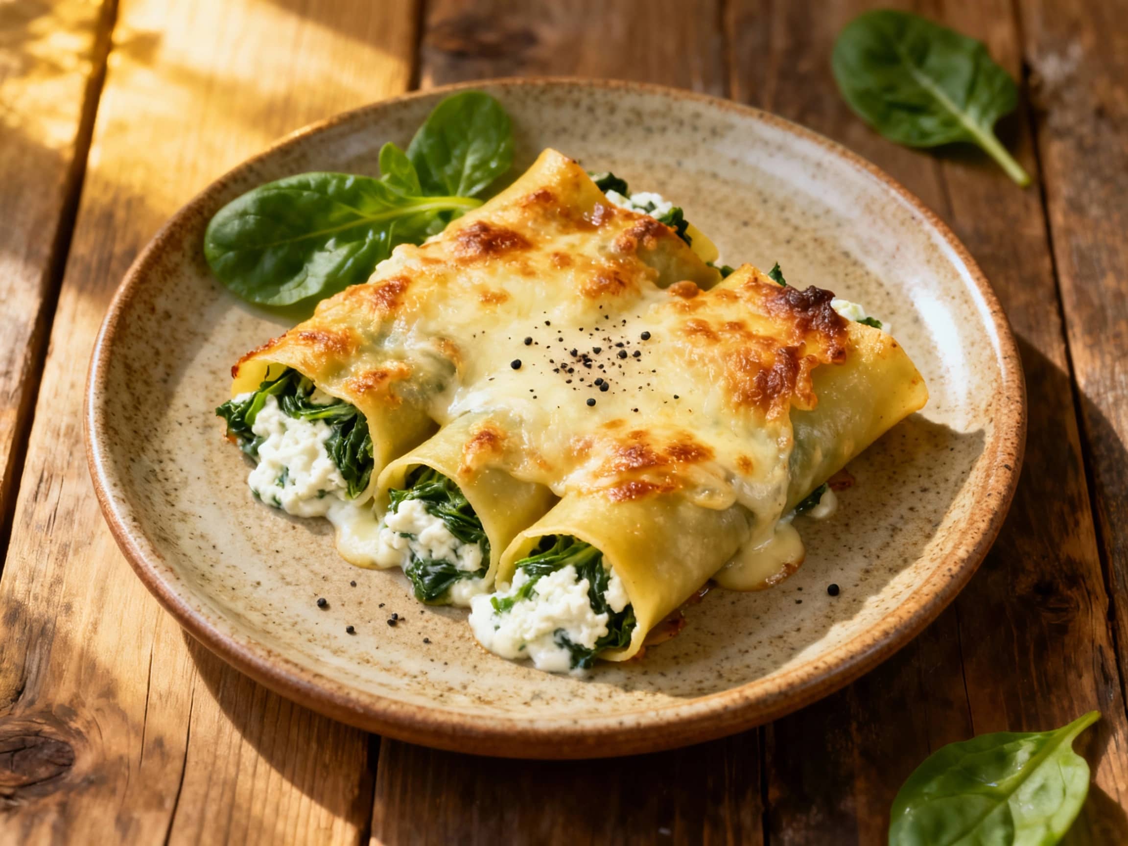 Creamy Spinach and Ricotta Stuffed Cannelloni - Image 1