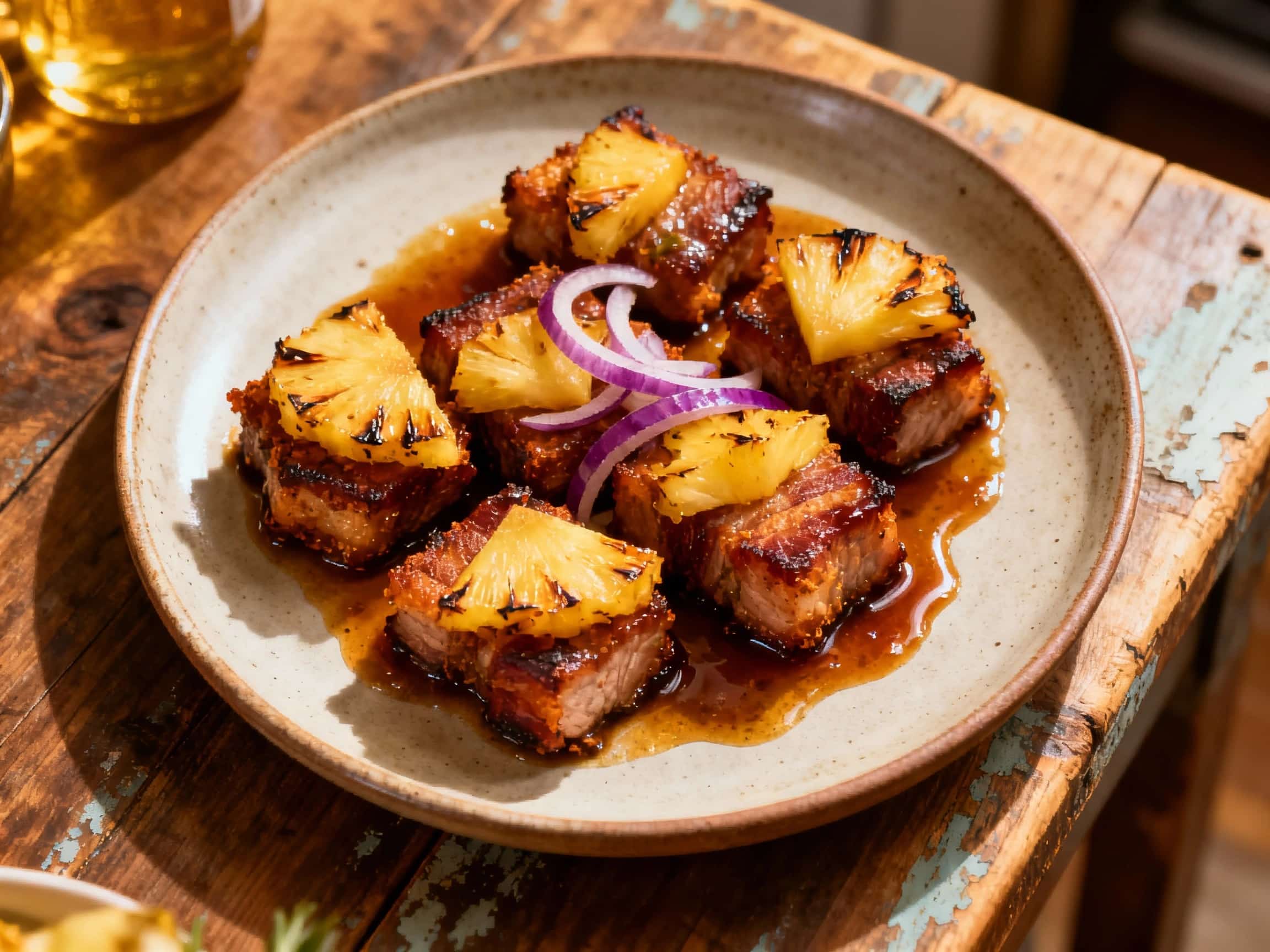 Crispy Al Pastor Pork Belly Bites