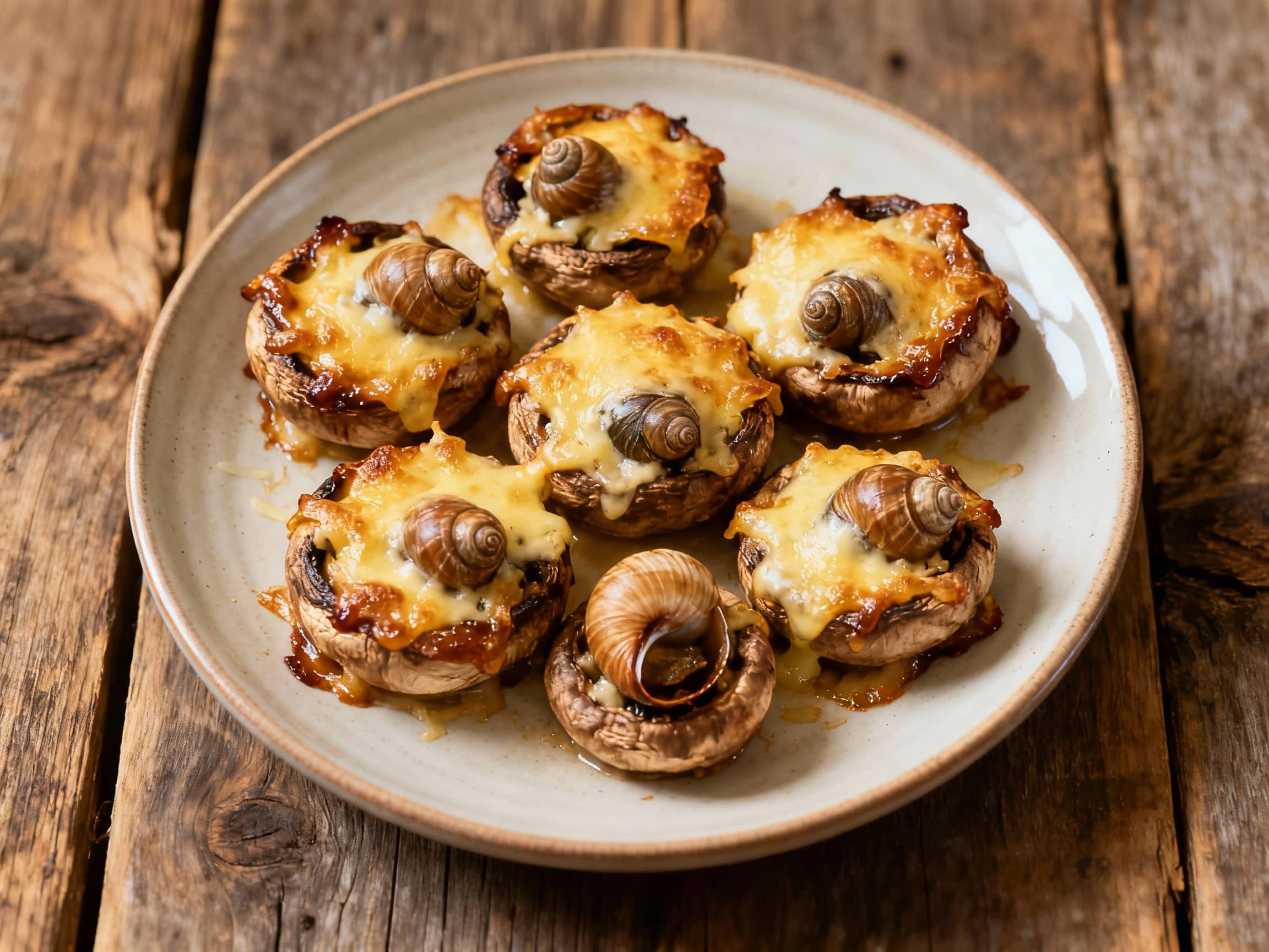 Escargot Stuffed Mushrooms with Gruyère - Image 1