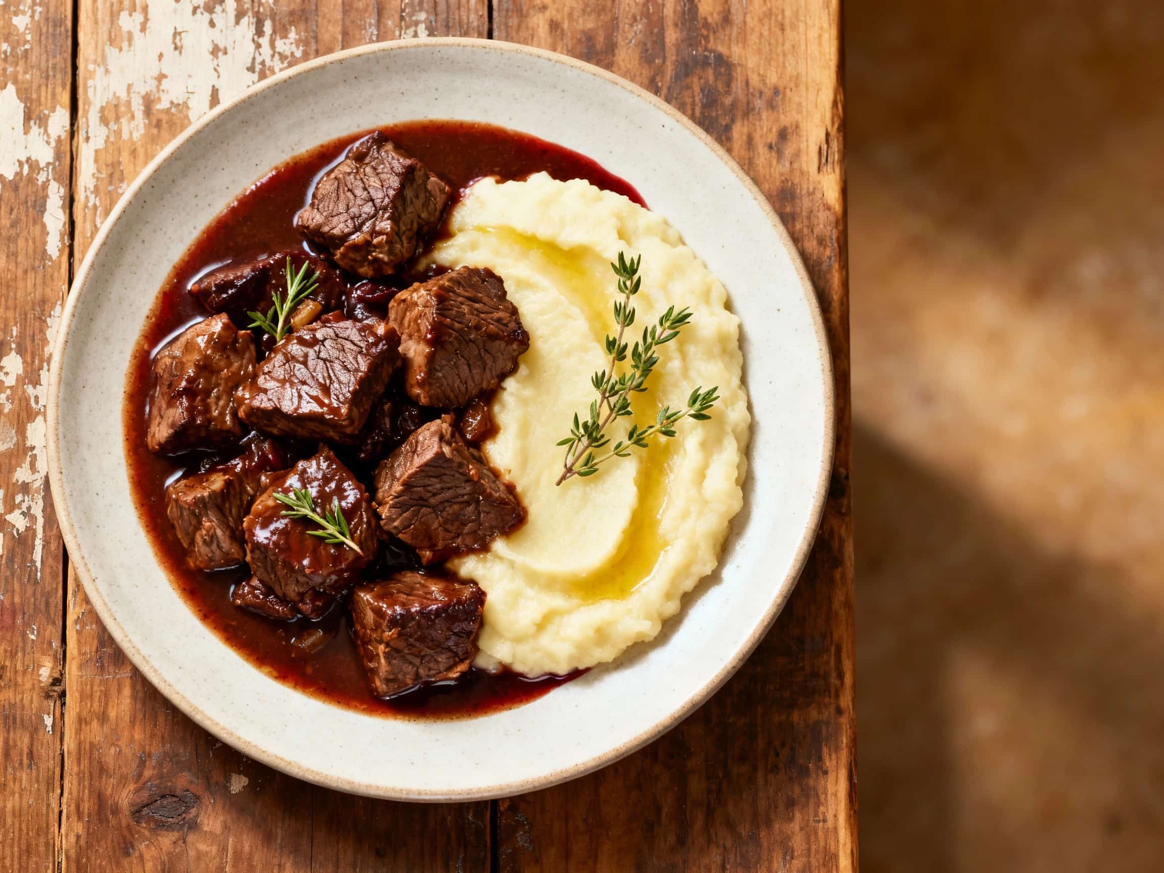 Espresso-Infused Bourguignon with Parsnip Puree