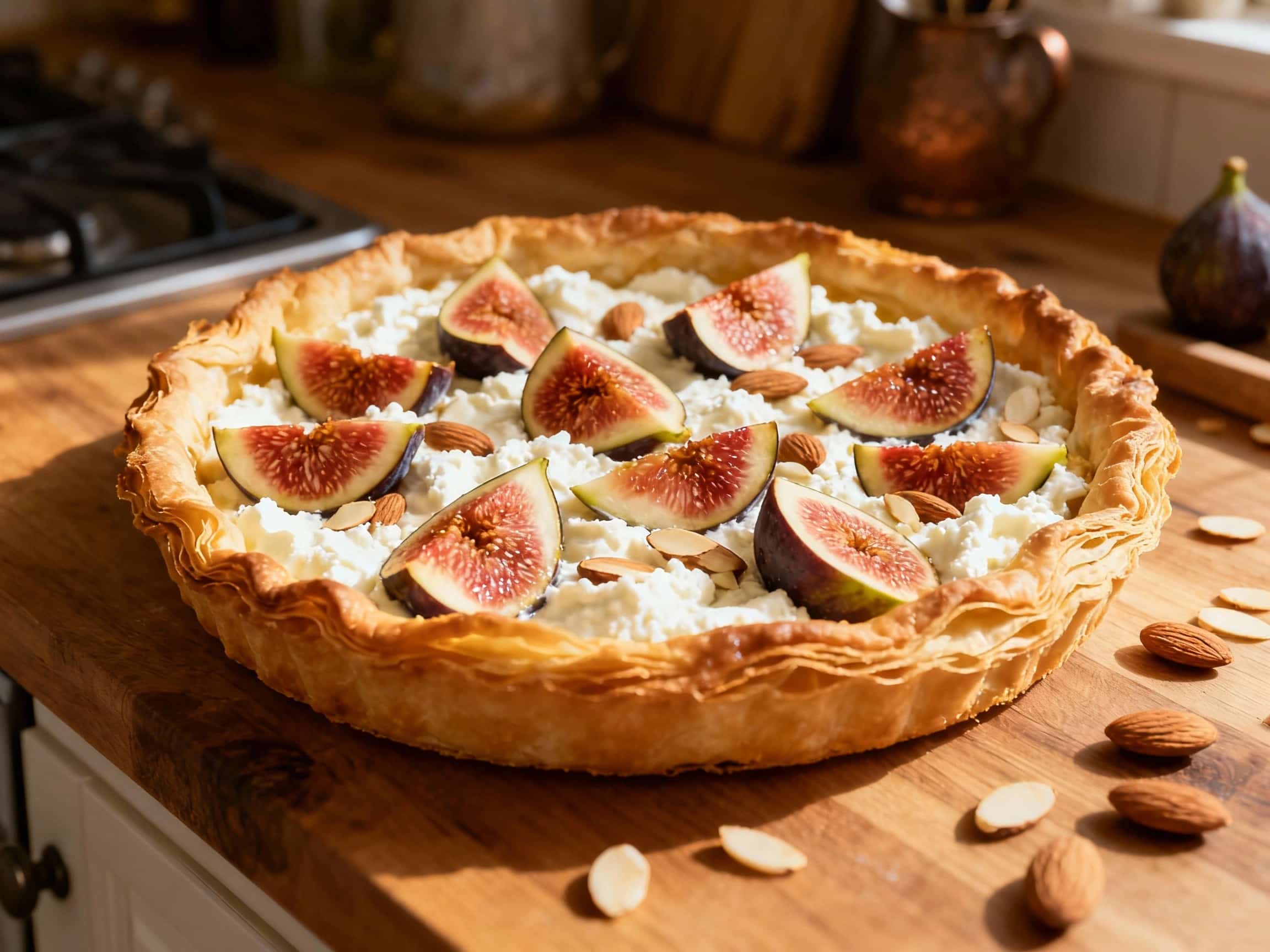Fresh Fig and Ricotta Almond Tart