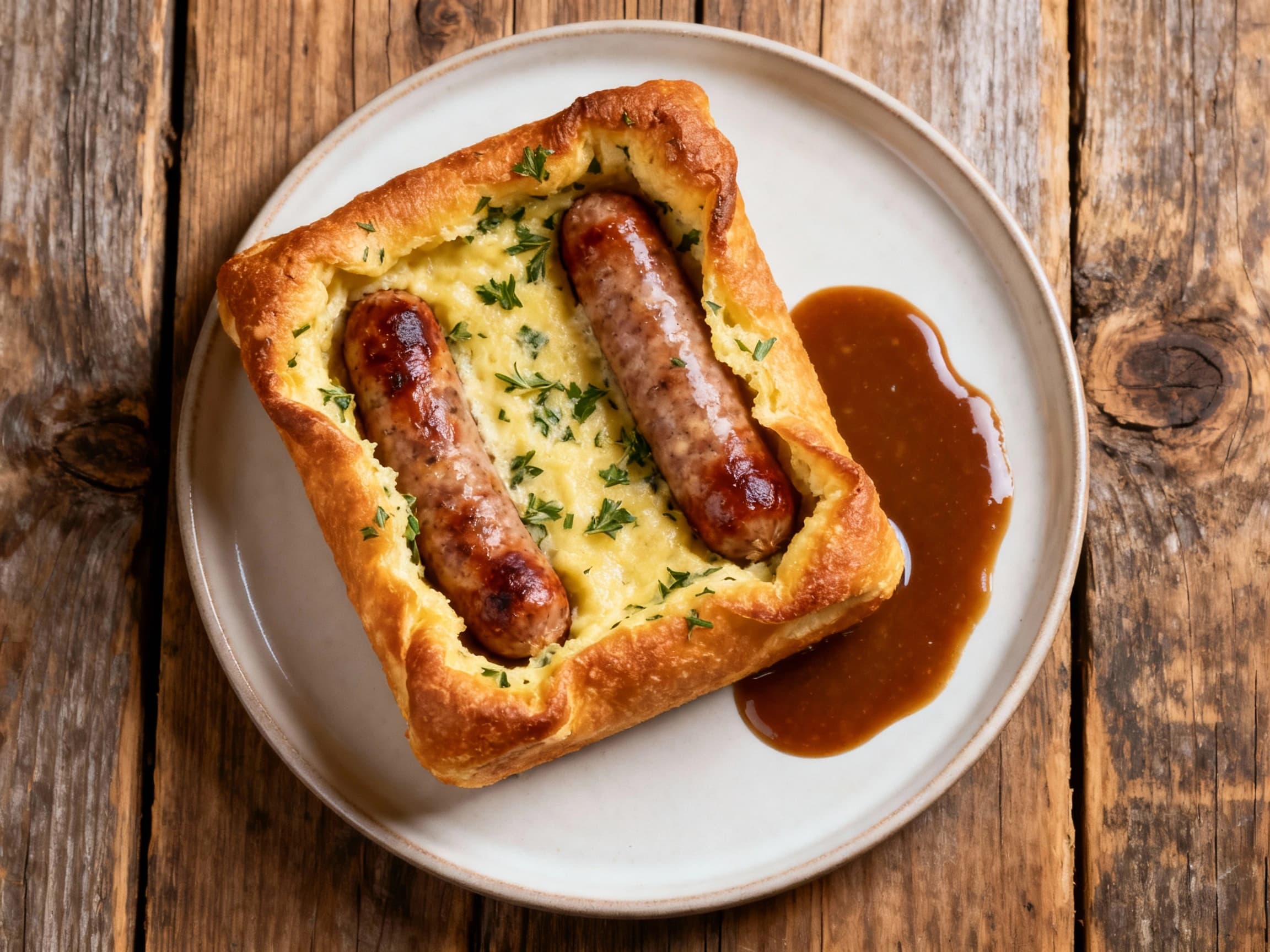 Gourmet Toad in the Hole with Herbed Batter