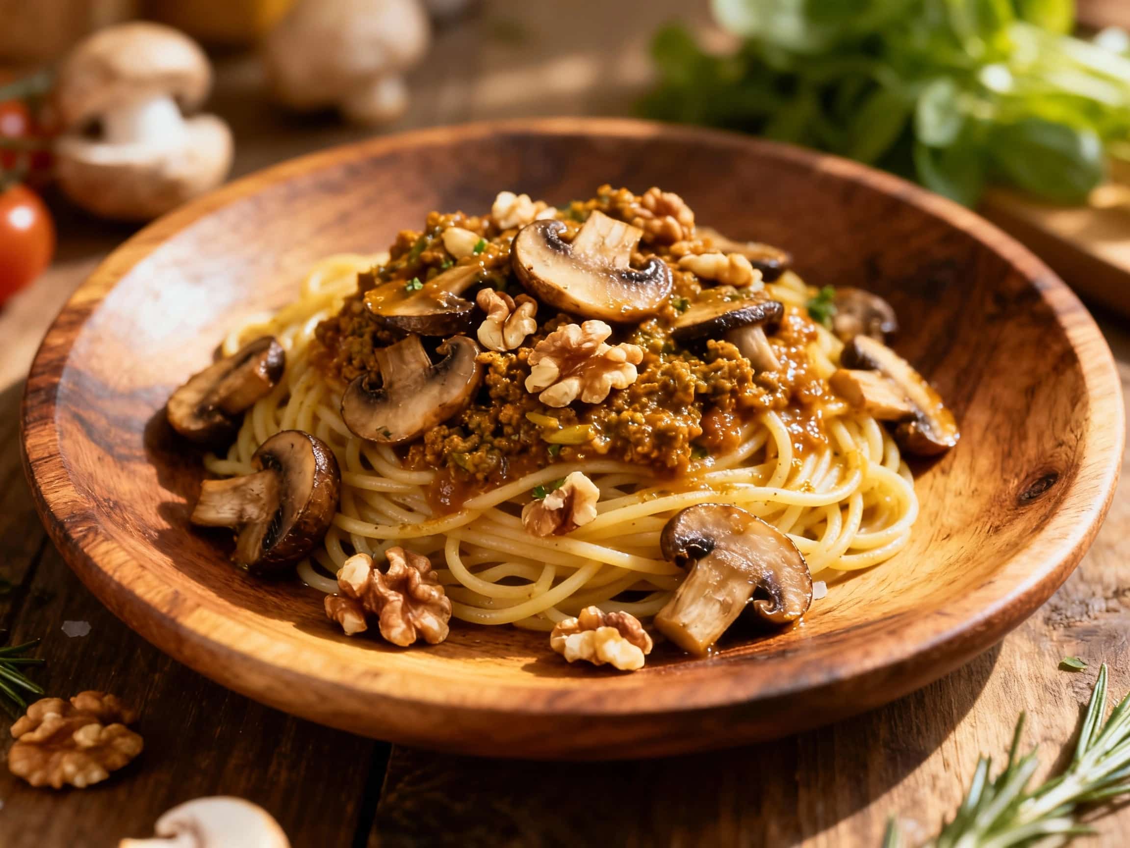 Hearty Mushroom and Walnut Vegan Bolognese