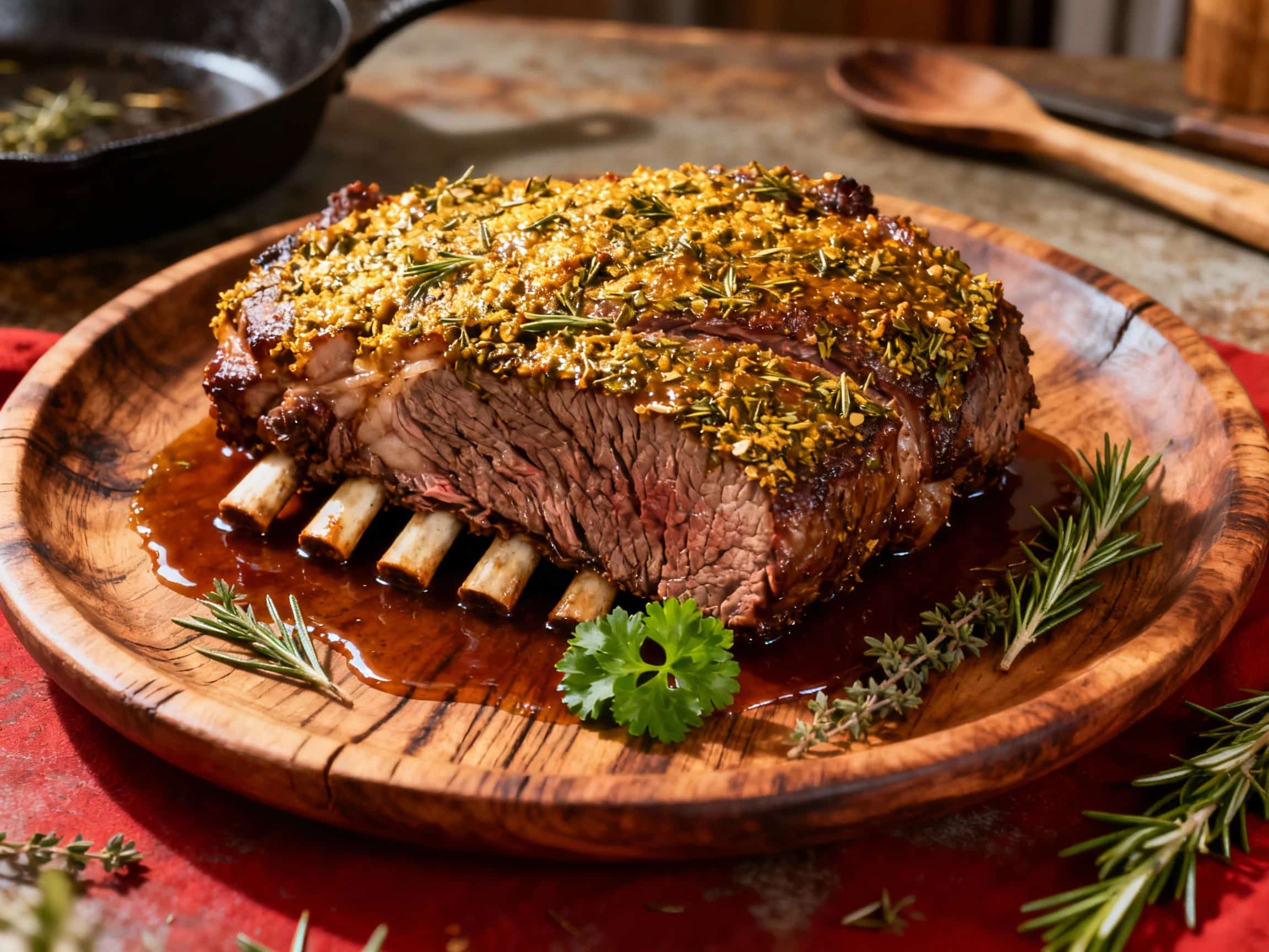 Herb-Crusted Slow-Roasted Beef Ribeye Roast