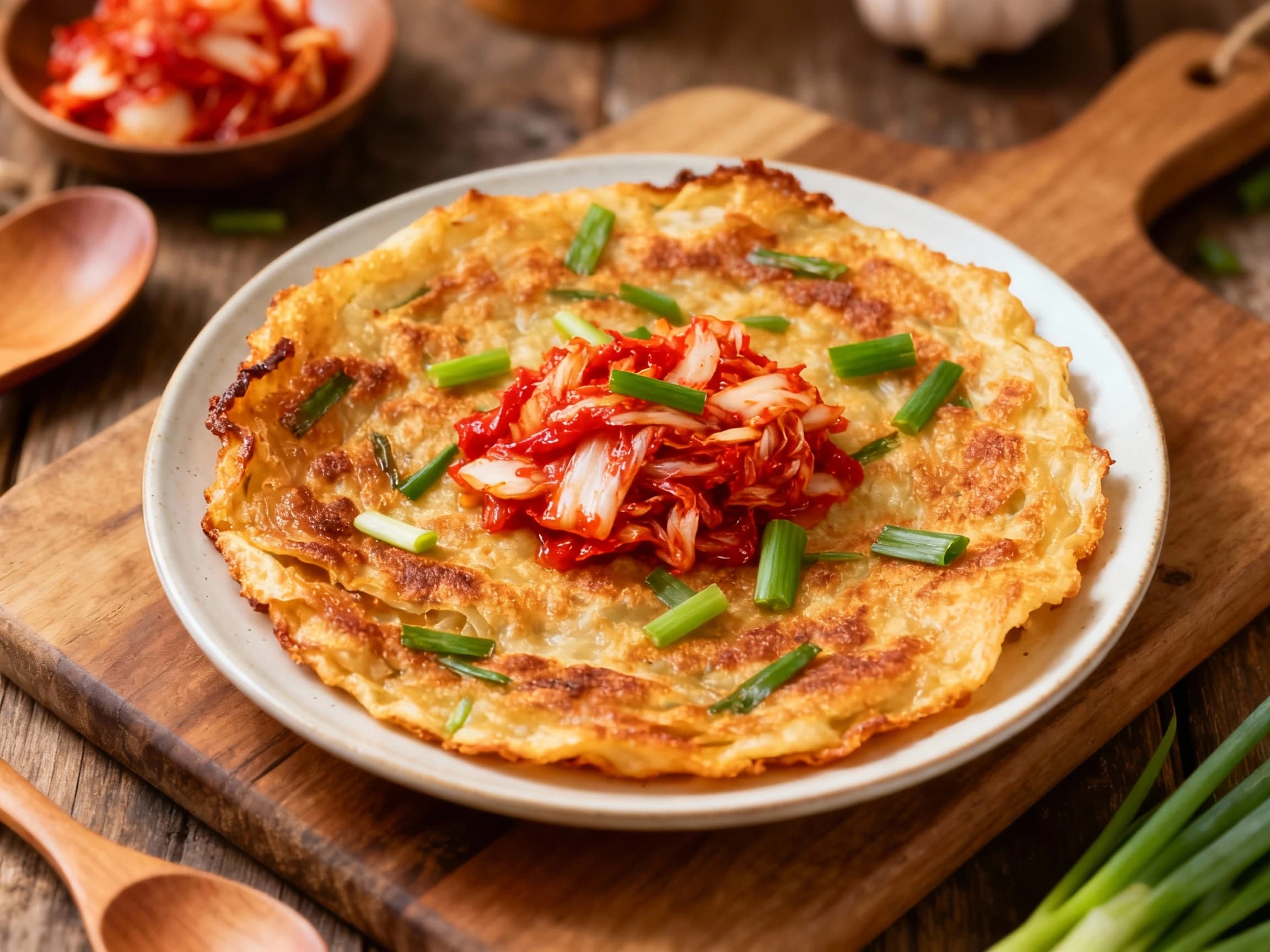 Kimchi Scallion Pancakes: Korean Fusion