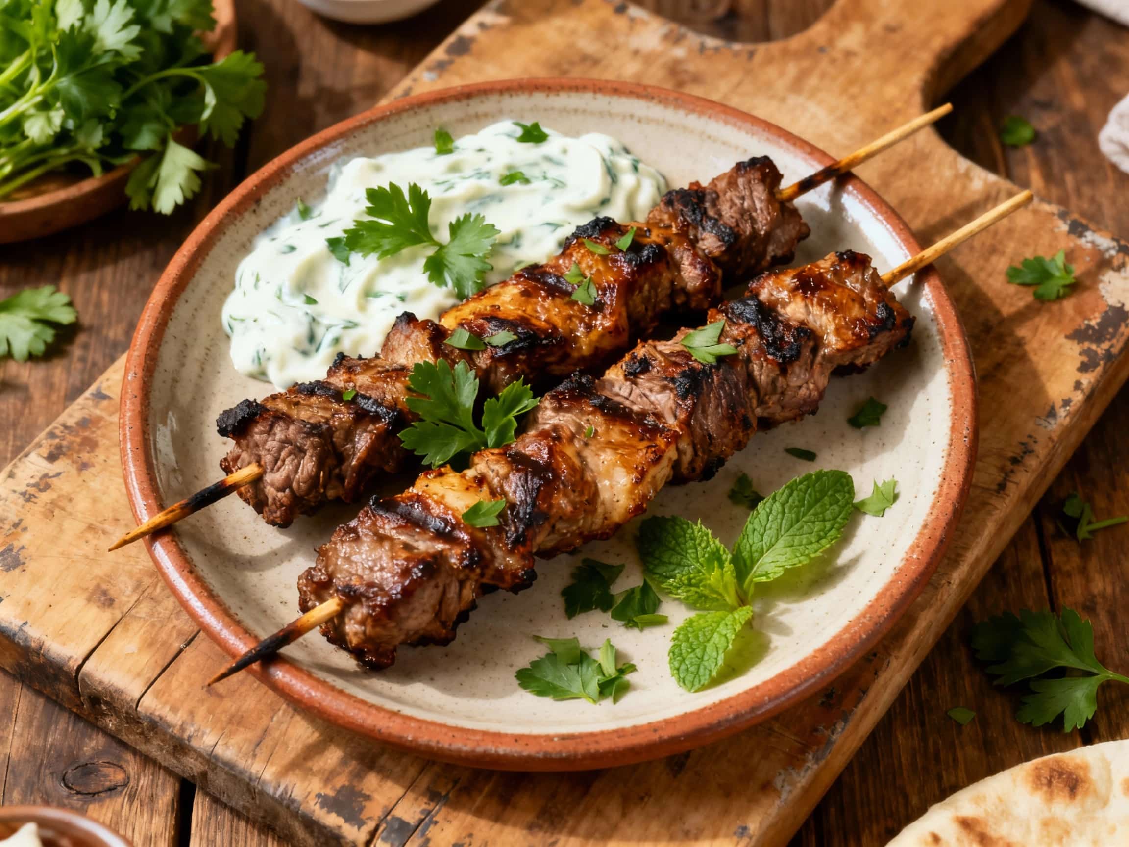 Mediterranean Grilled Lamb Skewers with Tzatziki