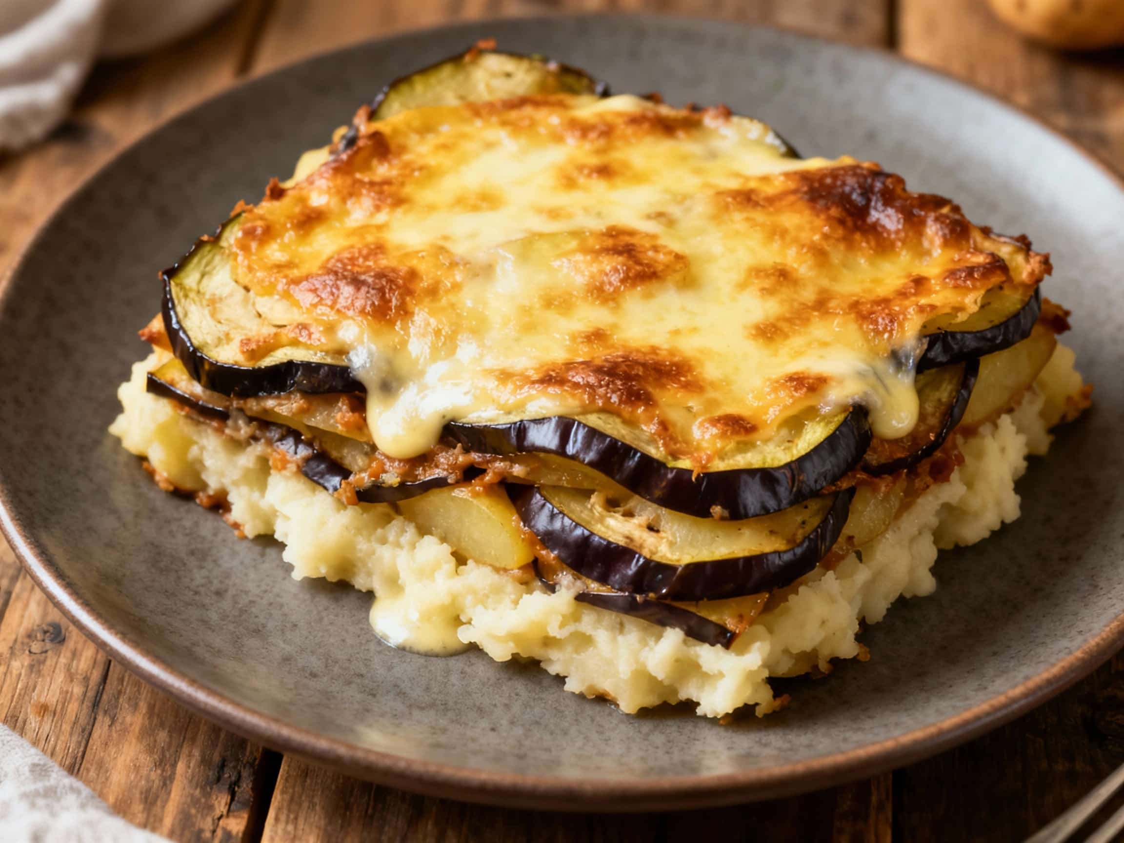 Potato and Eggplant Moussaka Layers