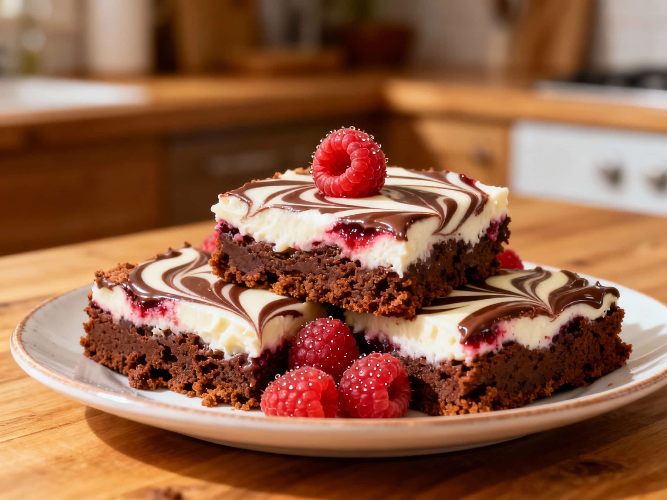 Raspberry White Chocolate Swirl Brownies