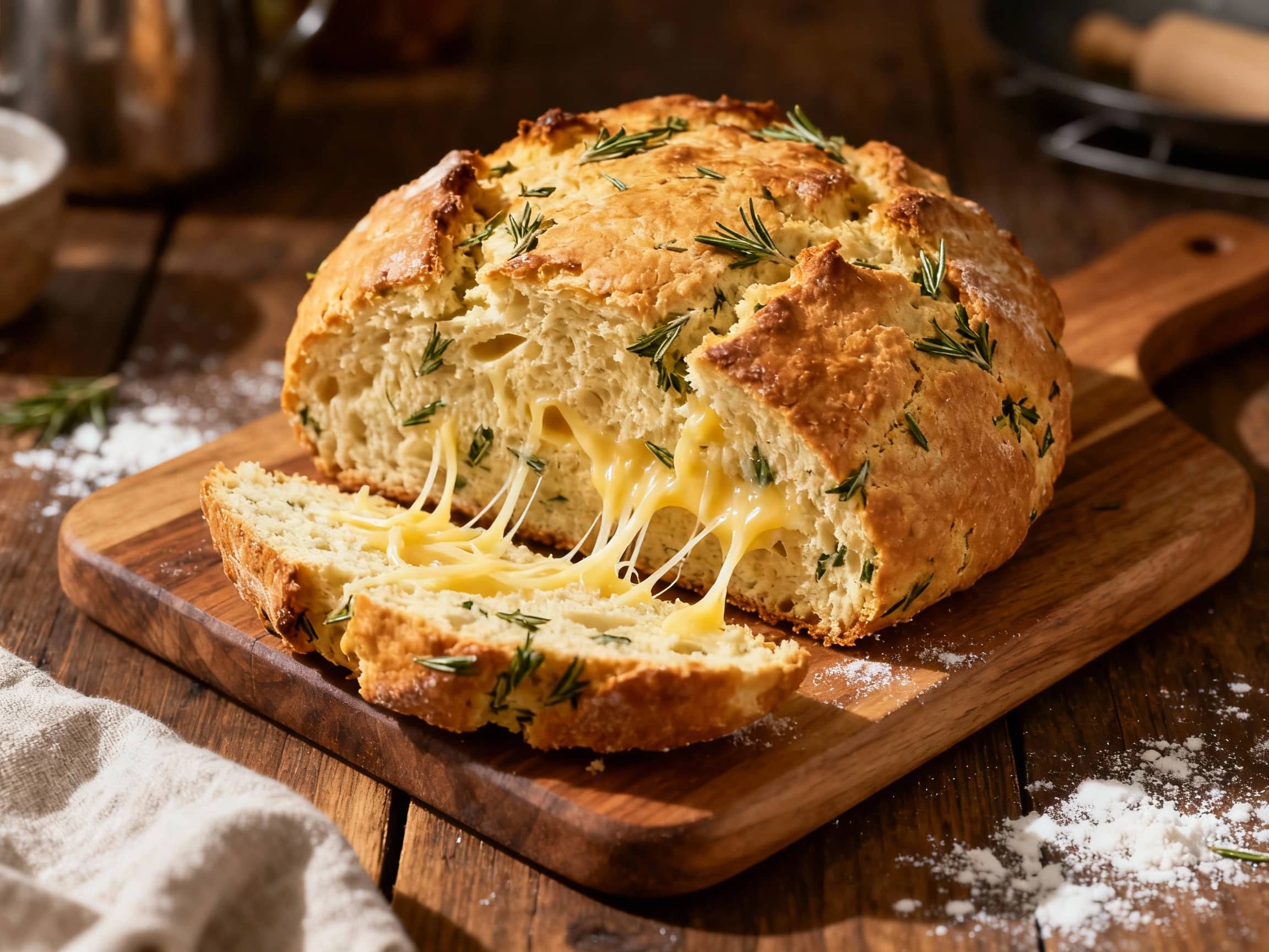 Savory Cheese and Herb Soda Bread - Image 1