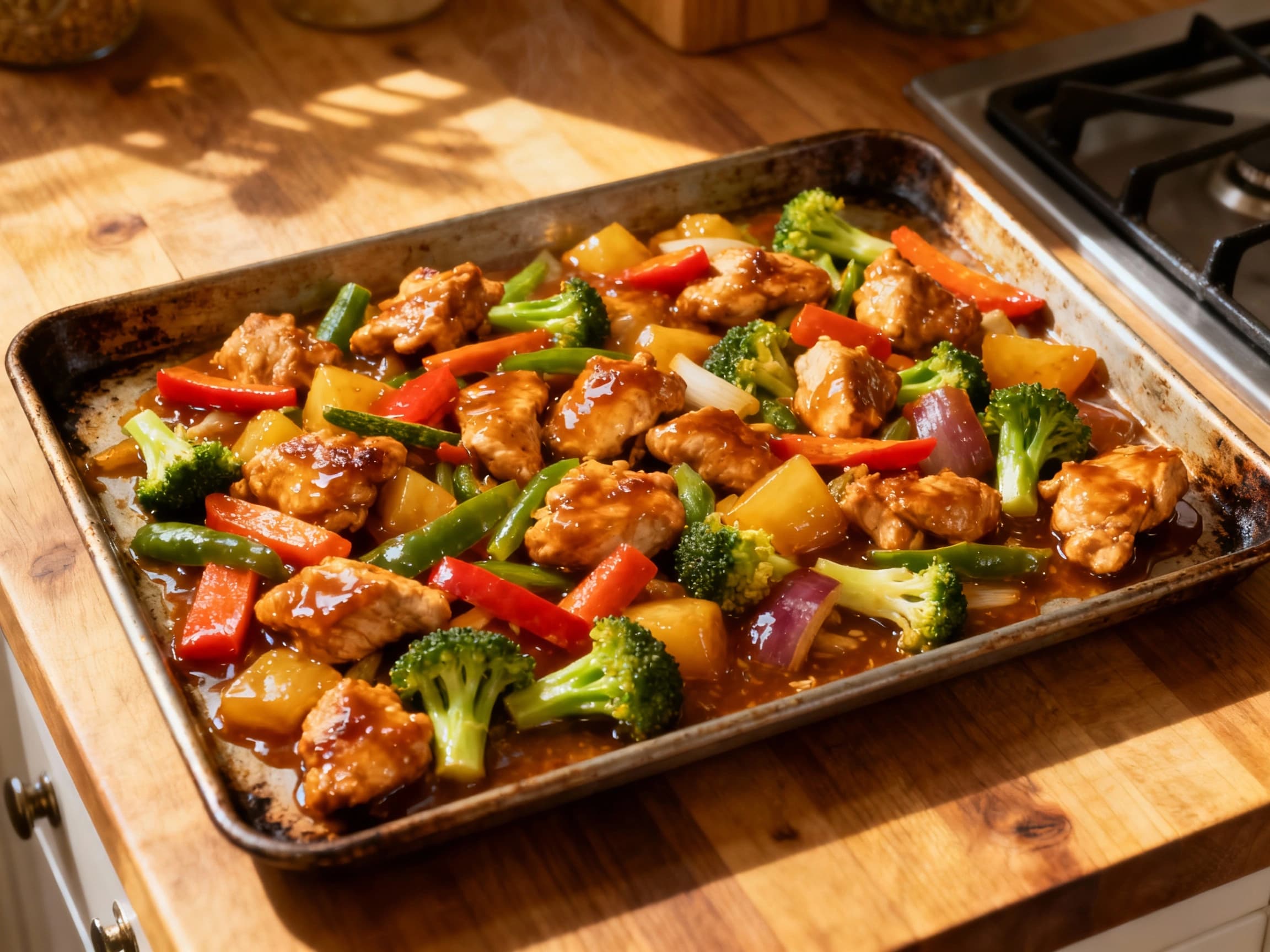 Sheet Pan Sweet and Sour Chicken and Veggies