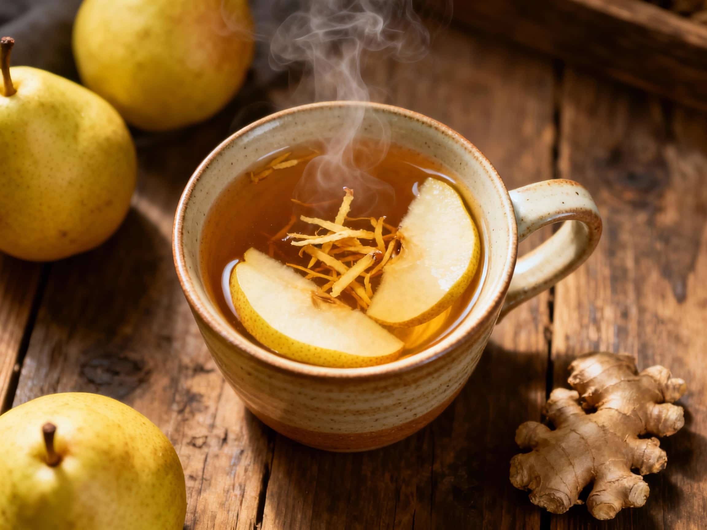 Spiced Pear and Ginger Herbal Tea