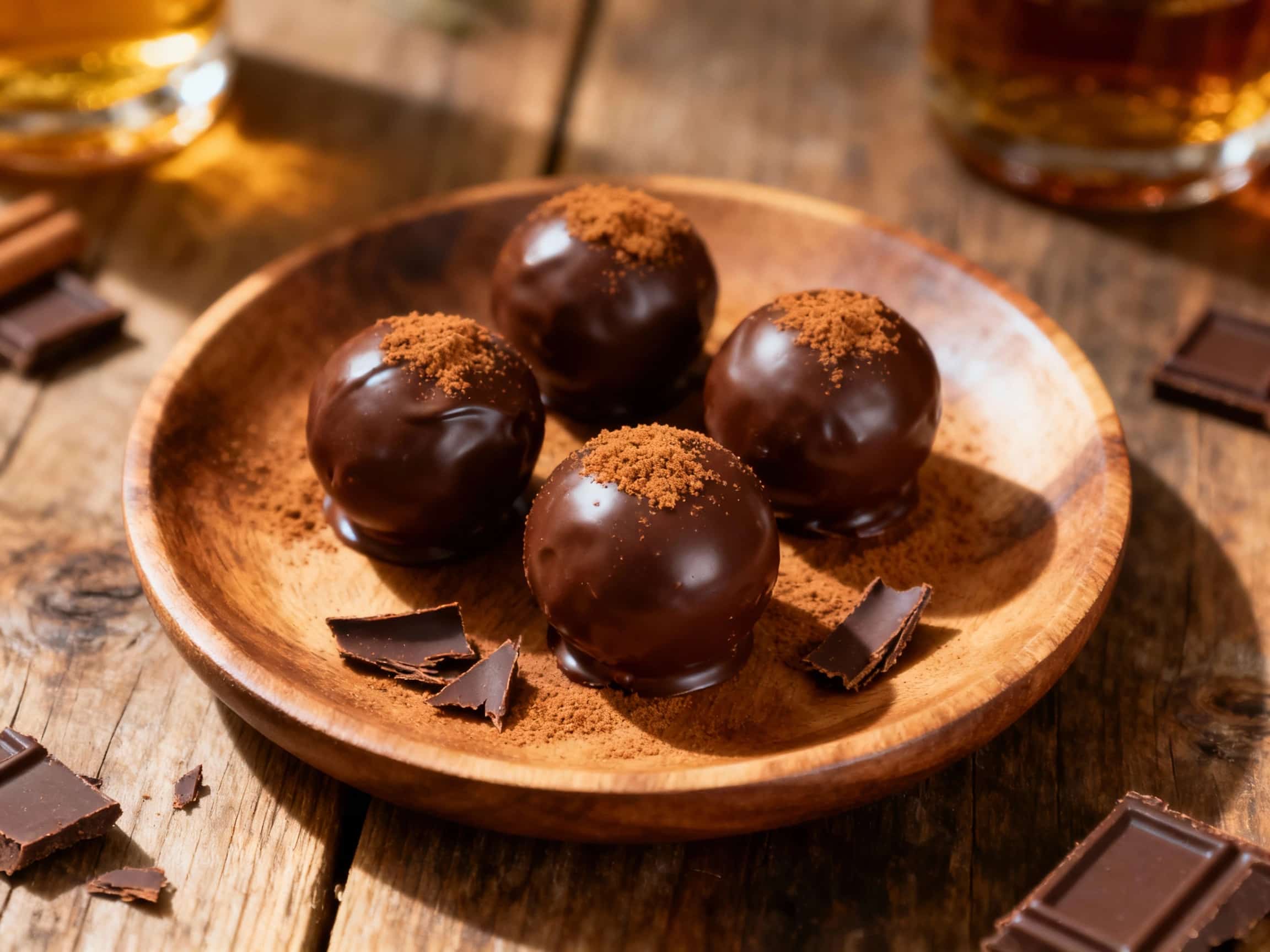 Spiced Rum Chocolate Ganache Balls