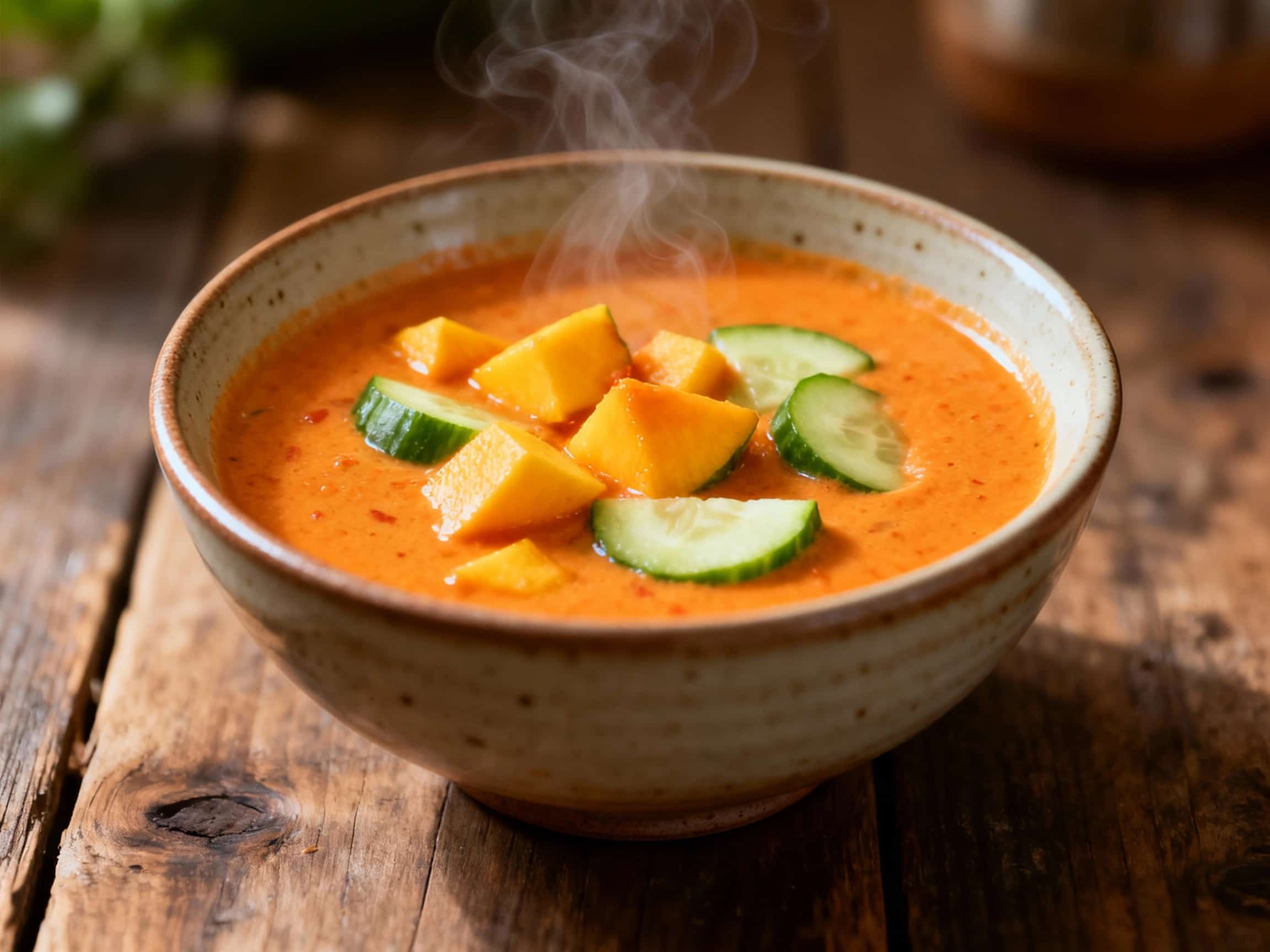 Spicy Mango and Lime Cucumber Soup