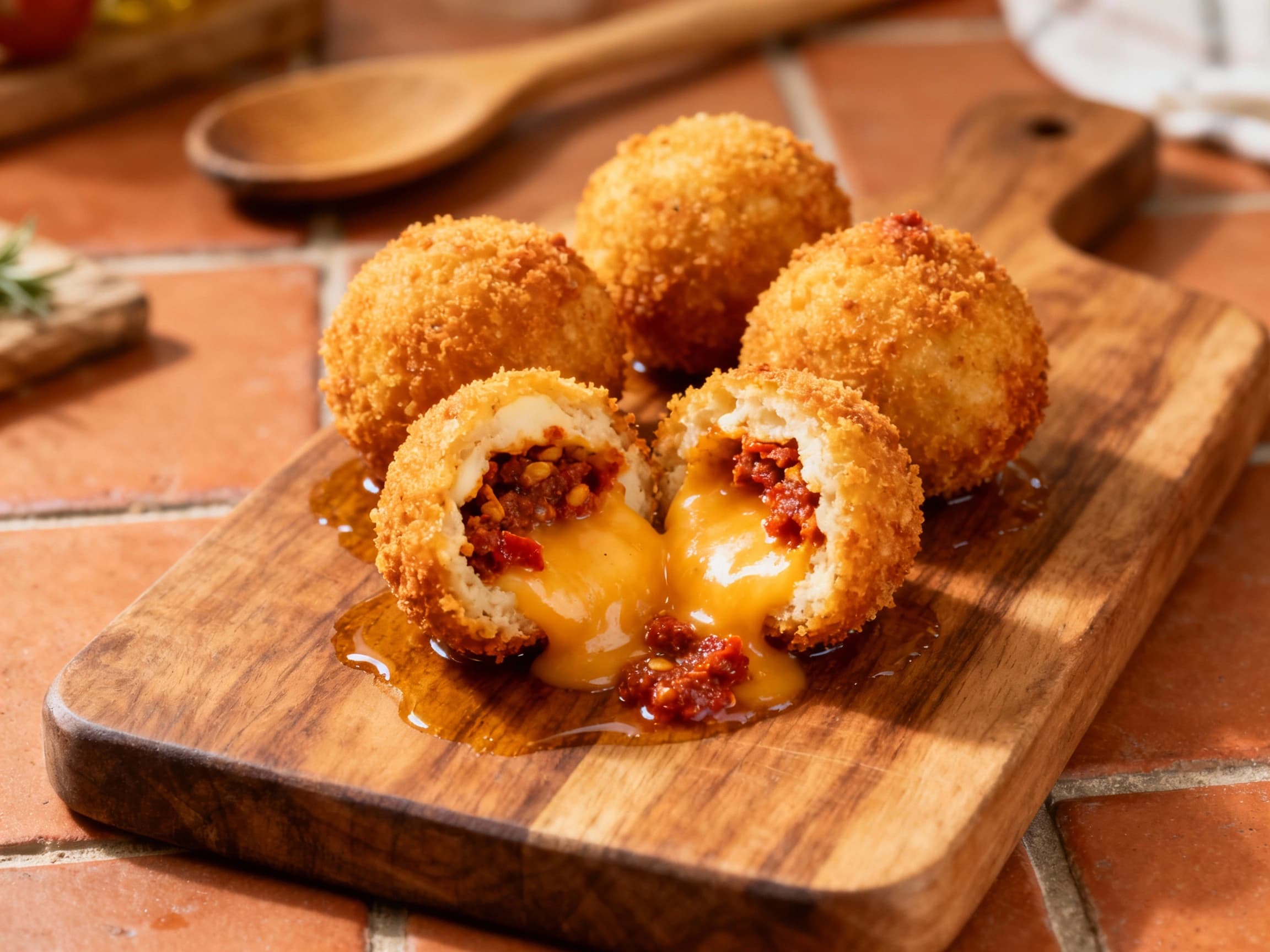 Spicy Nduja and Smoked Scamorza Arancini