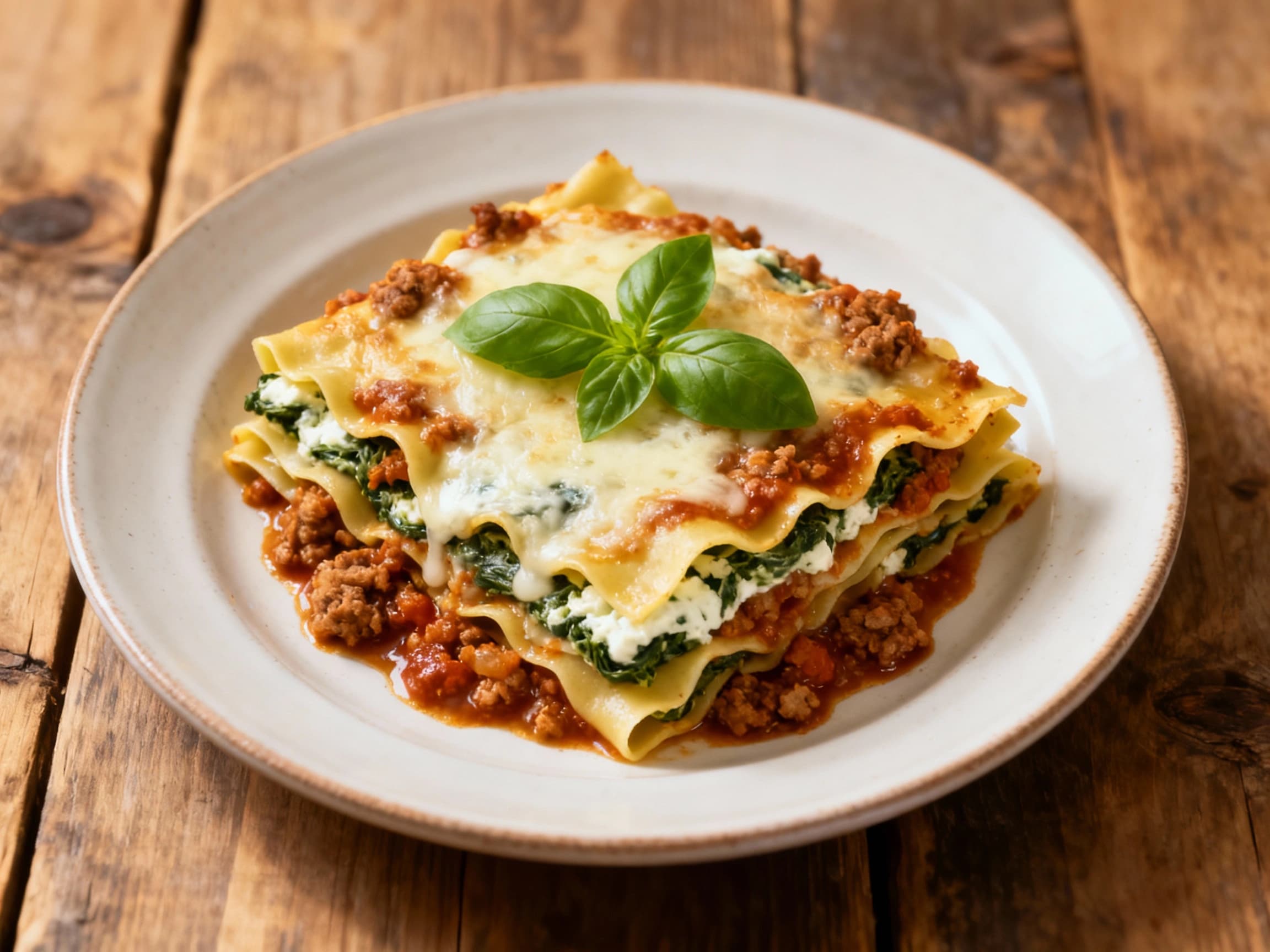 Spinach and Ricotta Lasagne Bolognese