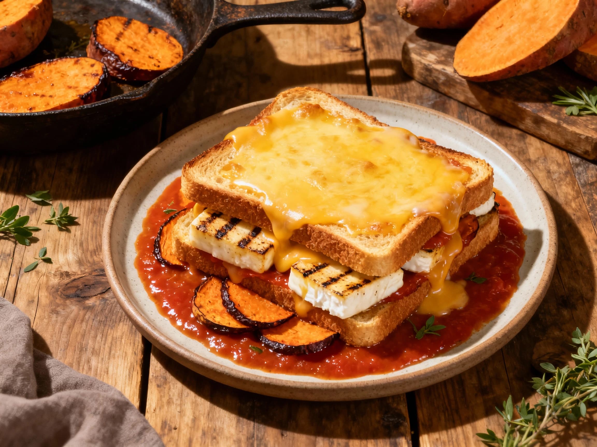 Sweet Potato & Halloumi Francesinha