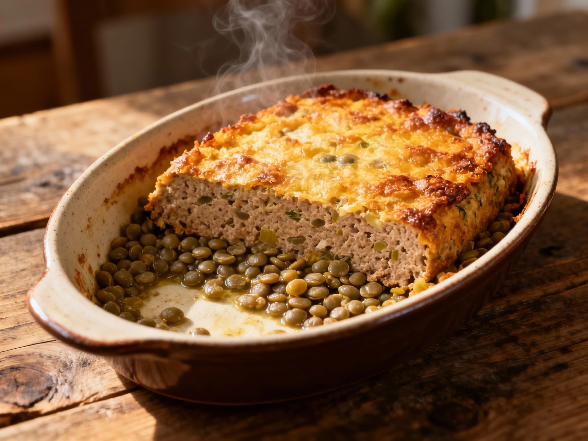 Vegetarian Lentil Leberkäse Bake