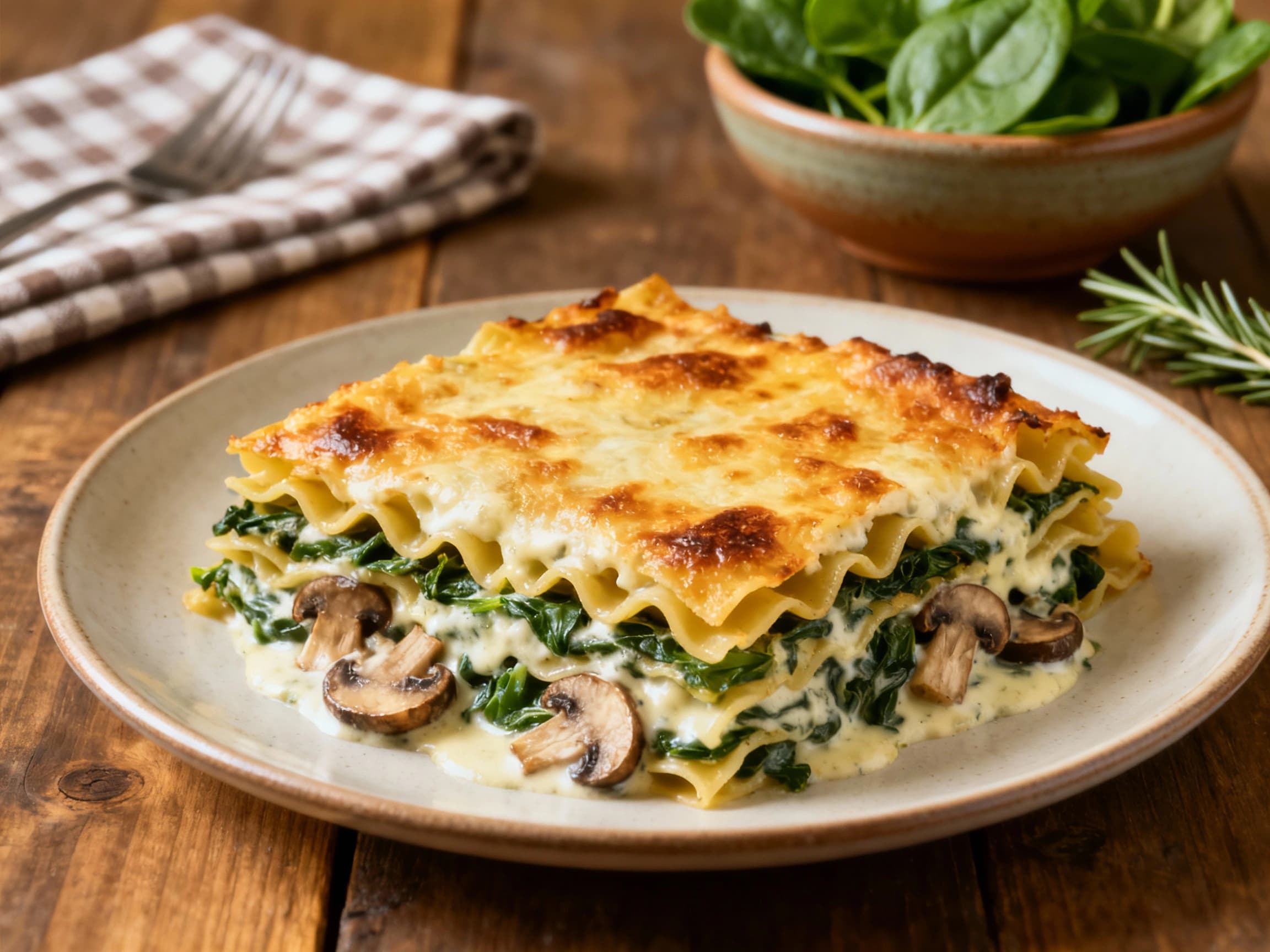 Vegetarian Mushroom-Spinach Pastitsio