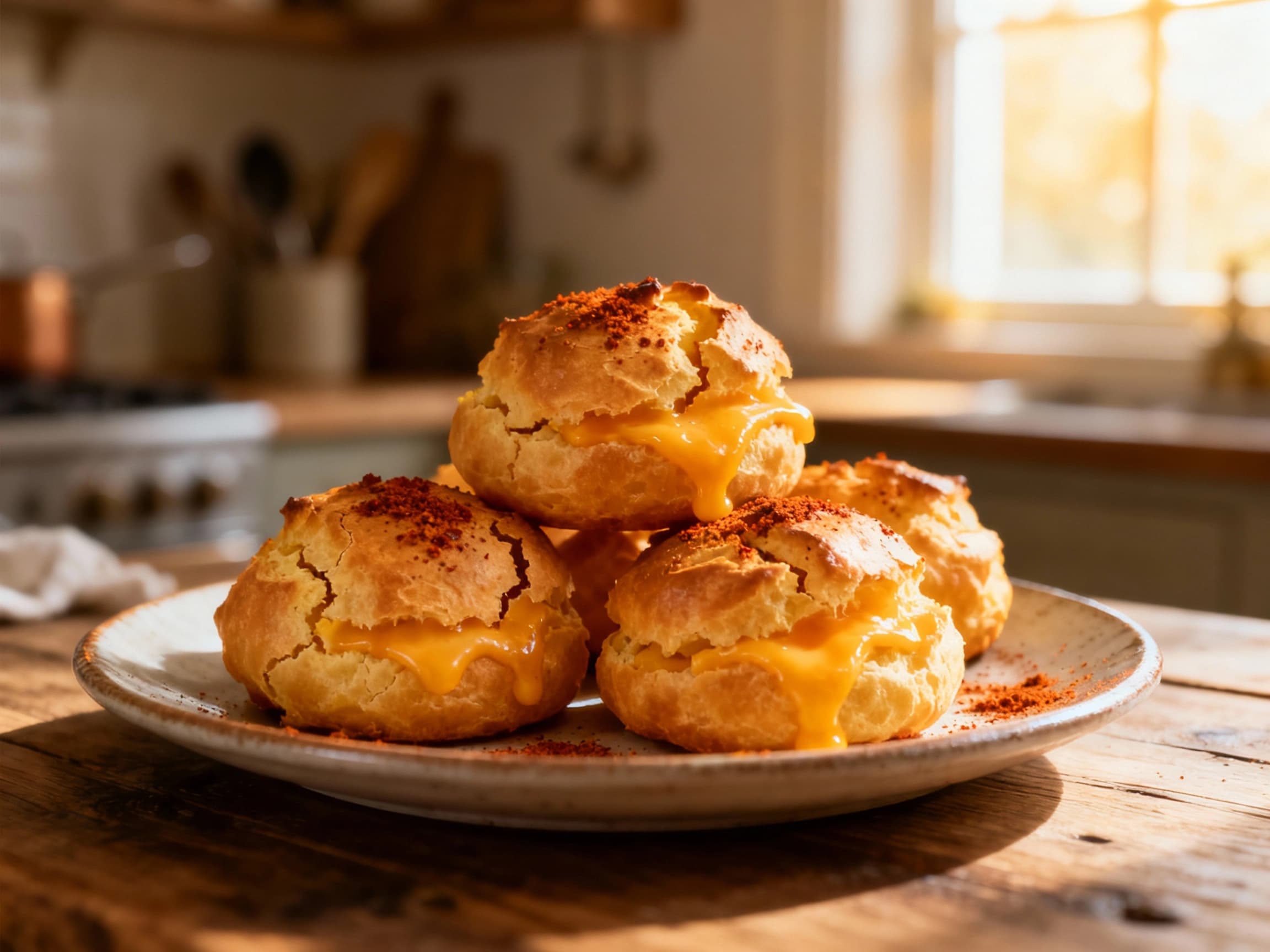 Smoked Paprika & Sharp Cheddar Gougères - Image 1