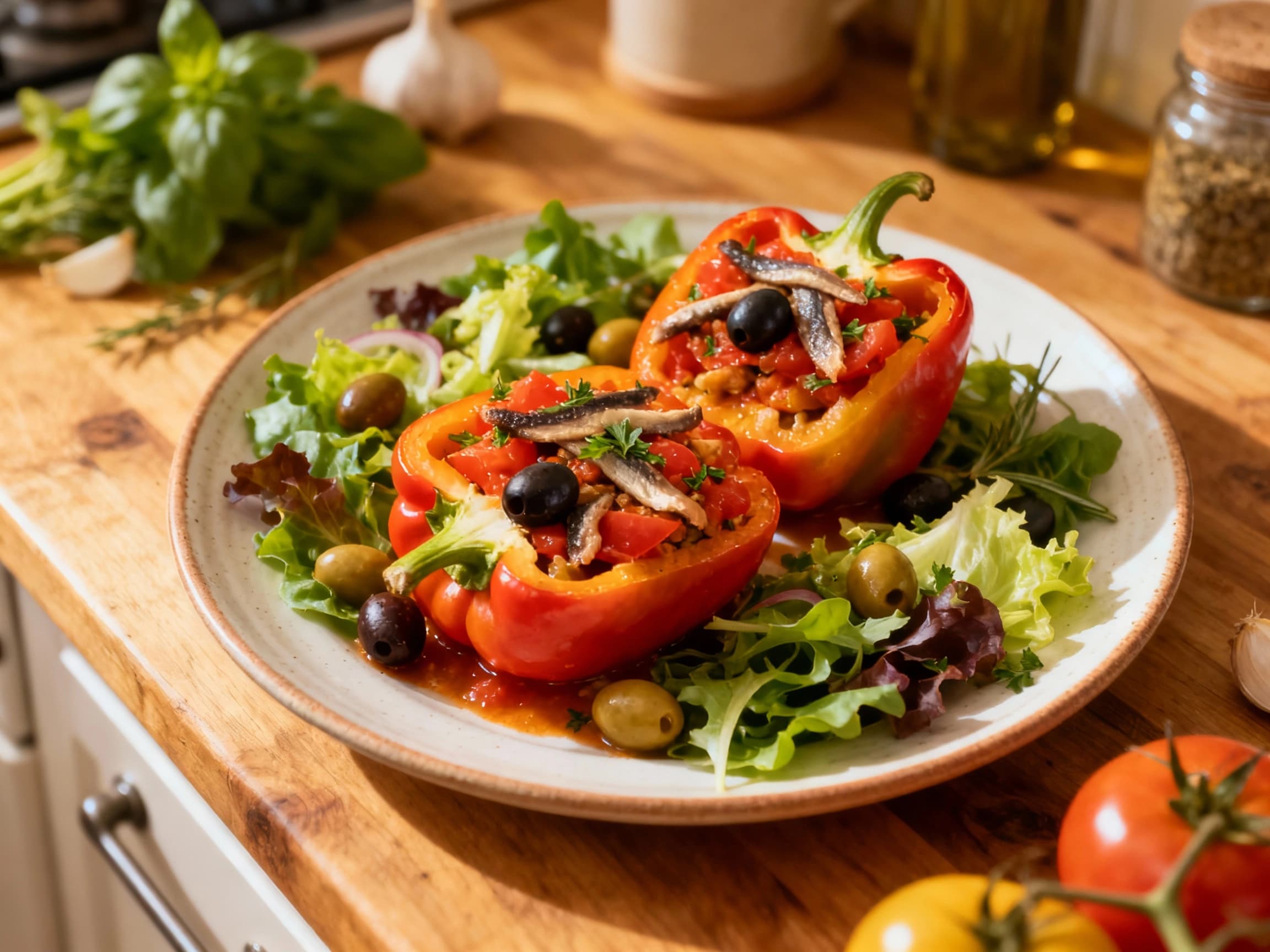 Niçoise Stuffed Bell Peppers - Image 1