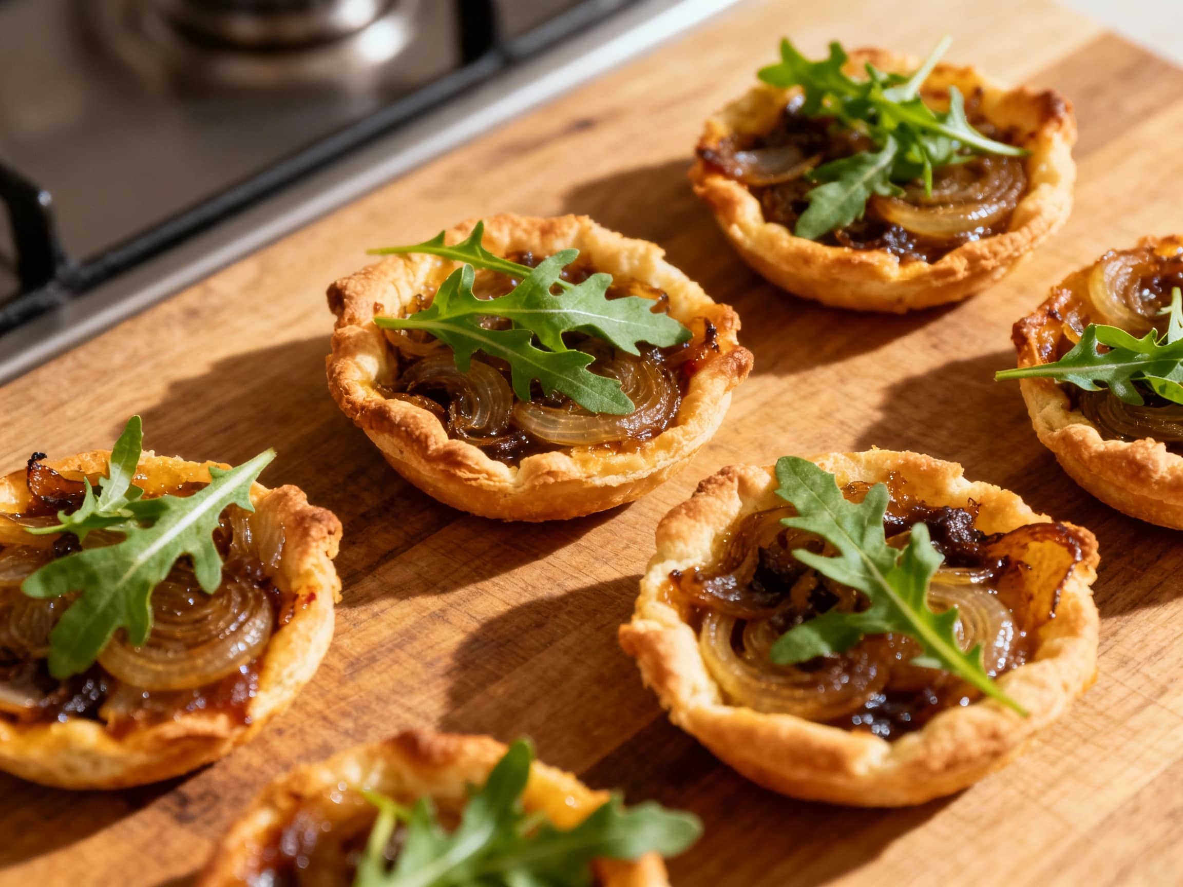 Mini Pissaladière Bites with Arugula