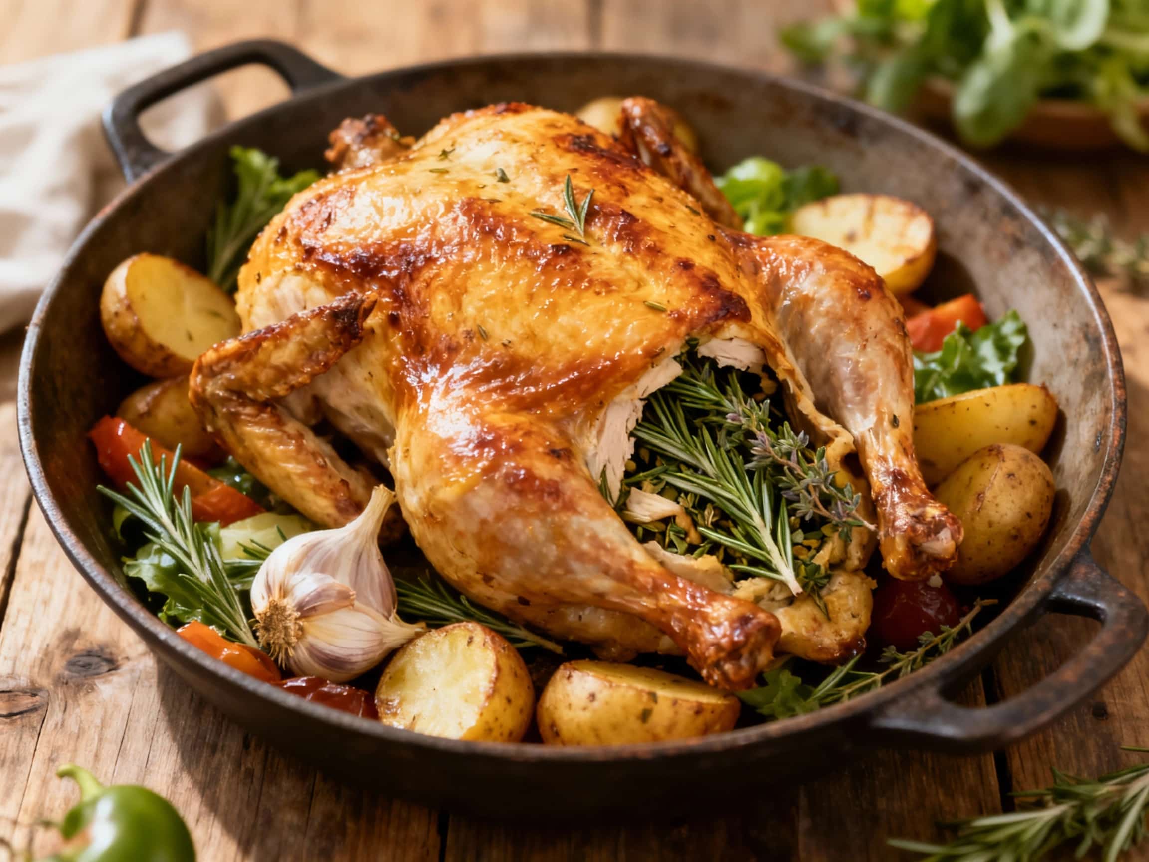 Provençal Herb-Stuffed Poulet Rôti