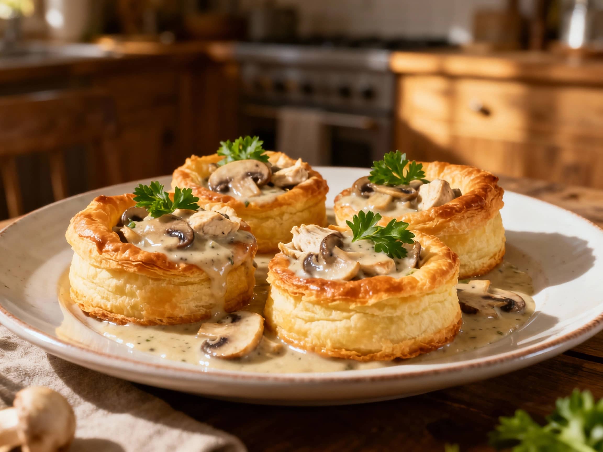 Creamy Chicken and Mushroom Vol-au-Vents