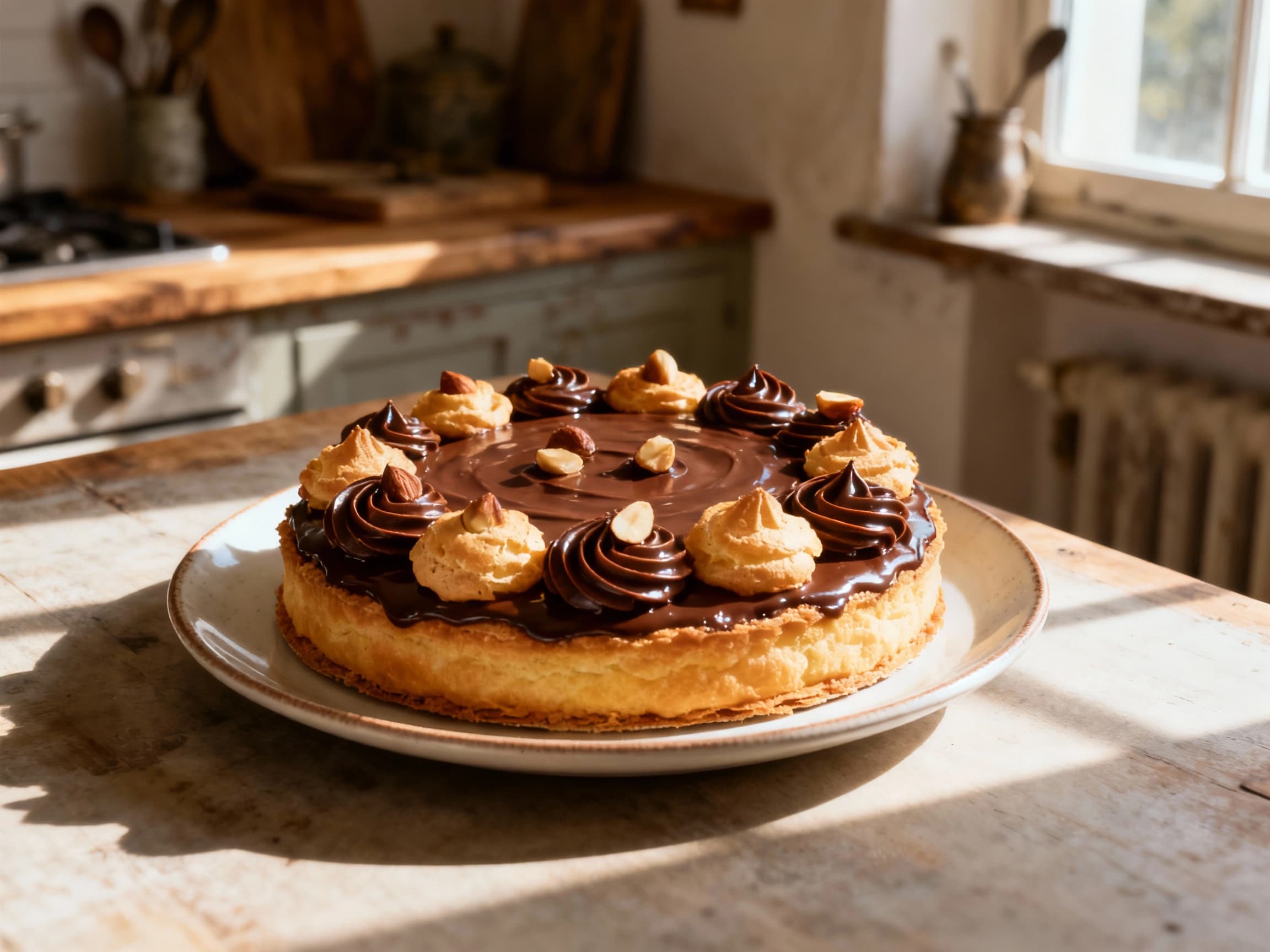 Chocolate Hazelnut Saint-Honoré Cake - Image 1