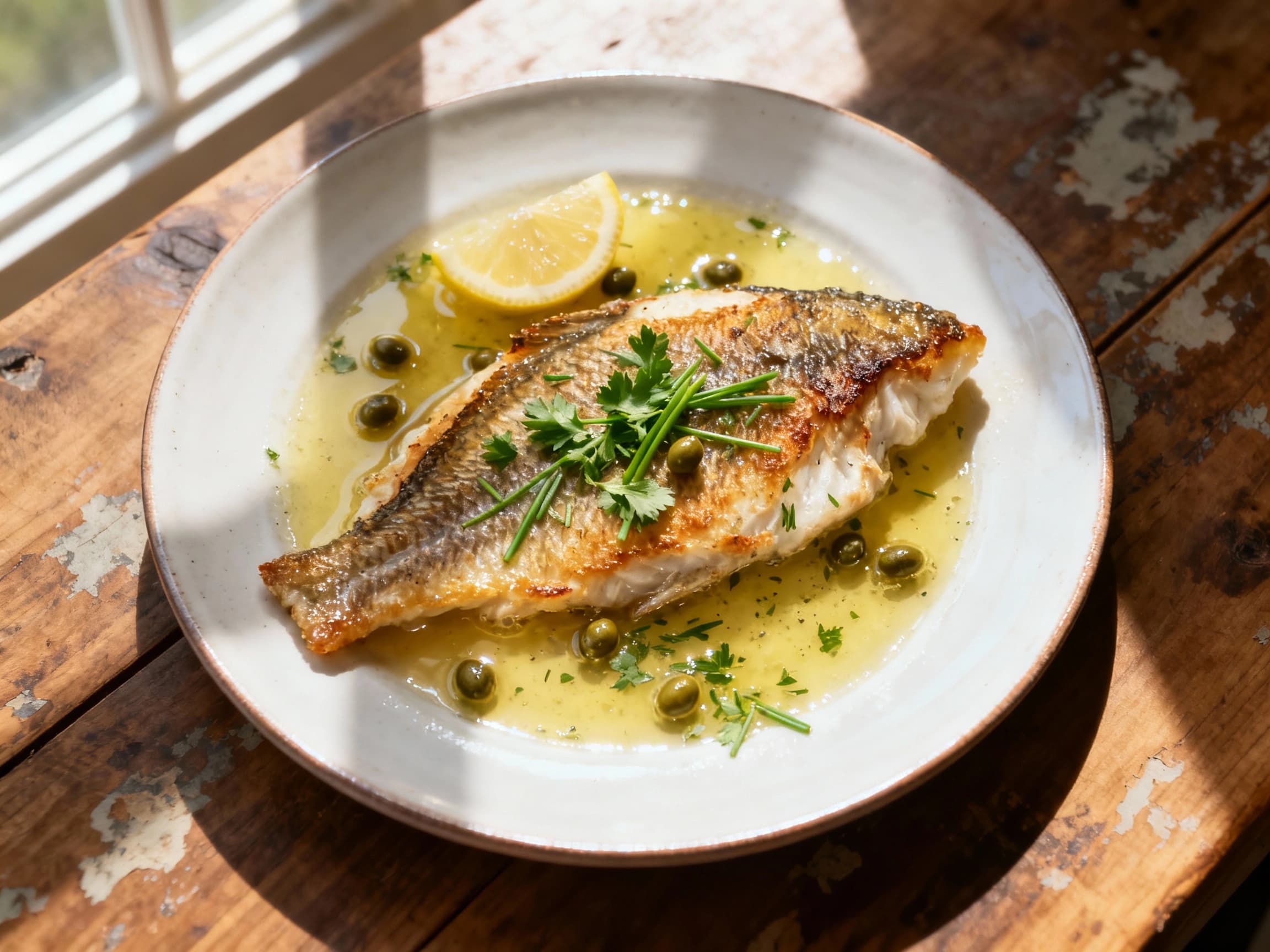Classic Sole Meunière with Capers and Fine Herbs - Image 1