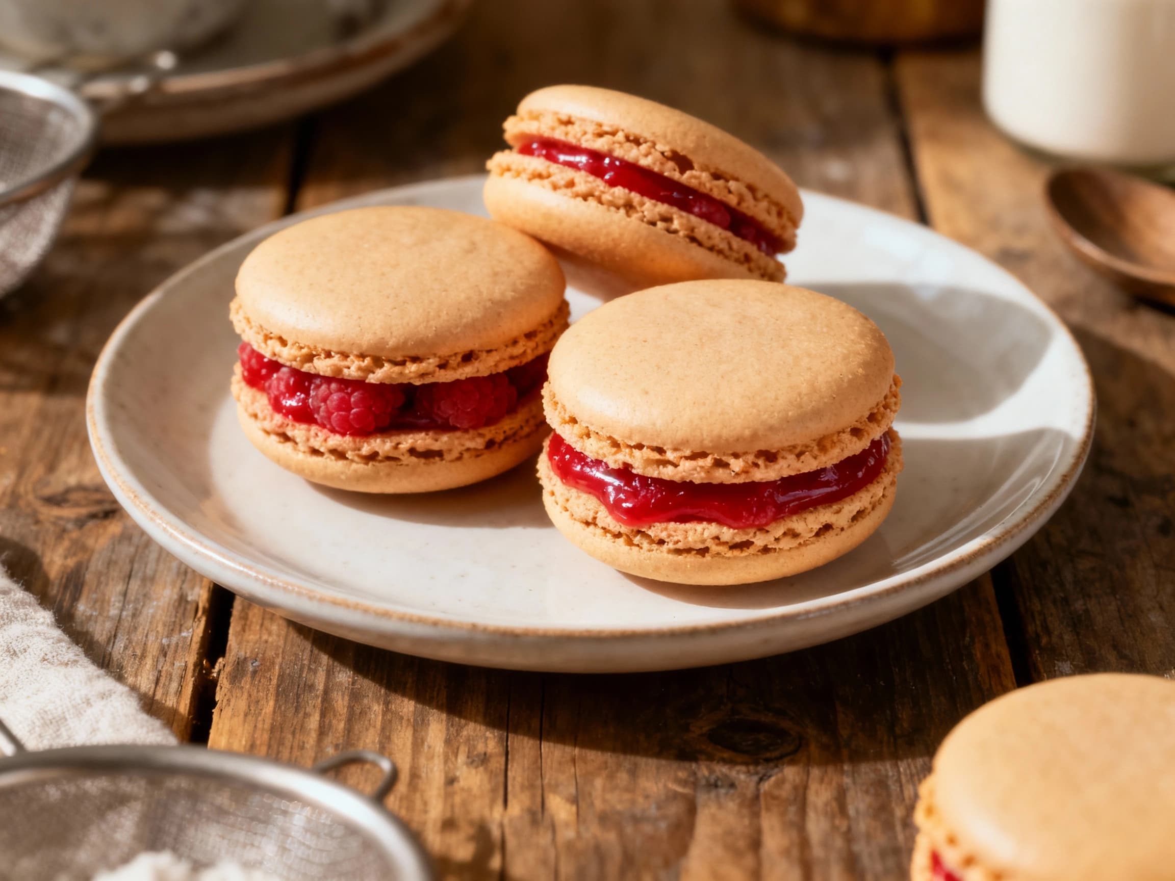 Classic French Macarons with Raspberry Ganache - Image 1