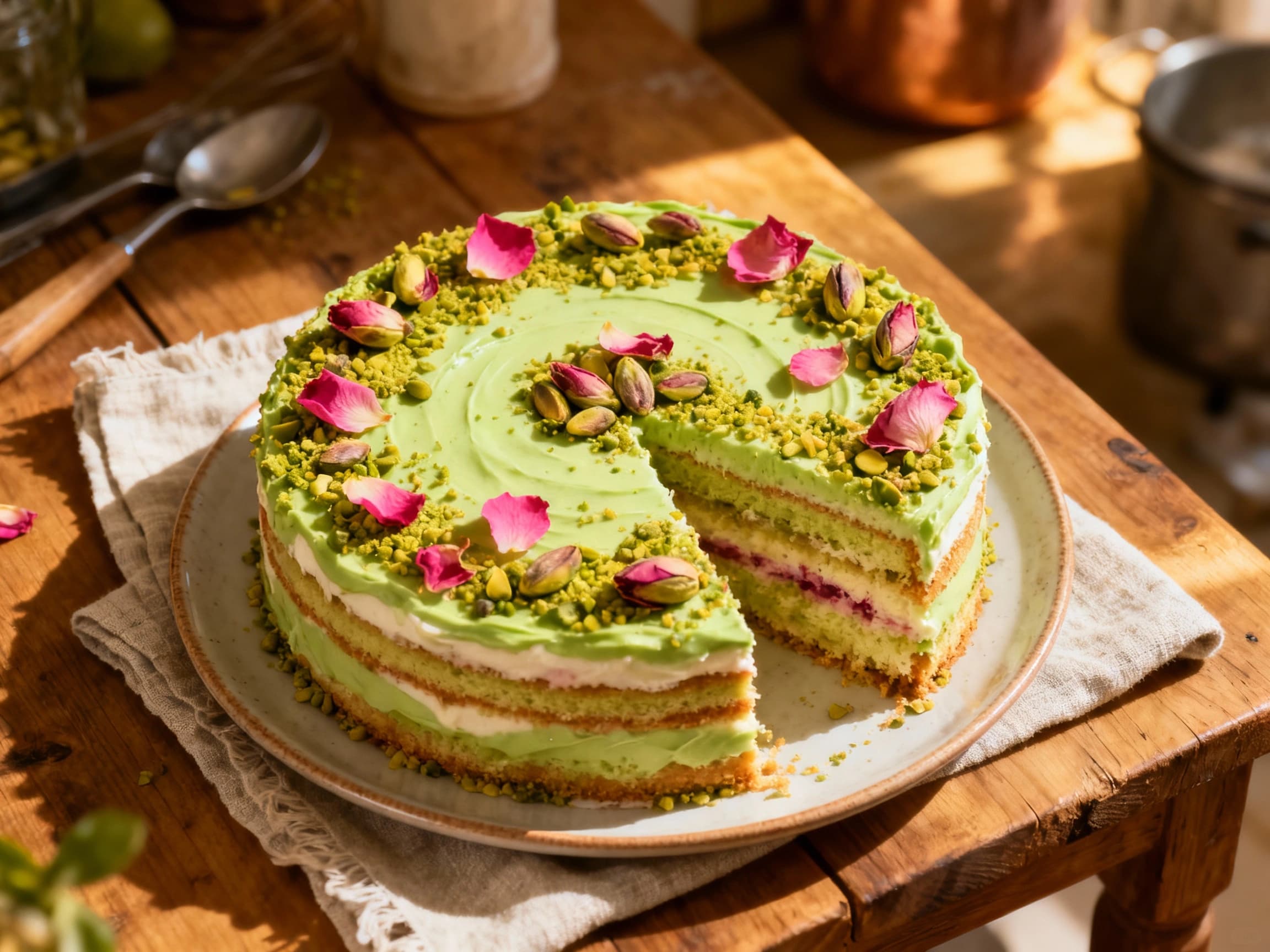 Pistachio and Rose Torta tal-Lewż - Image 1