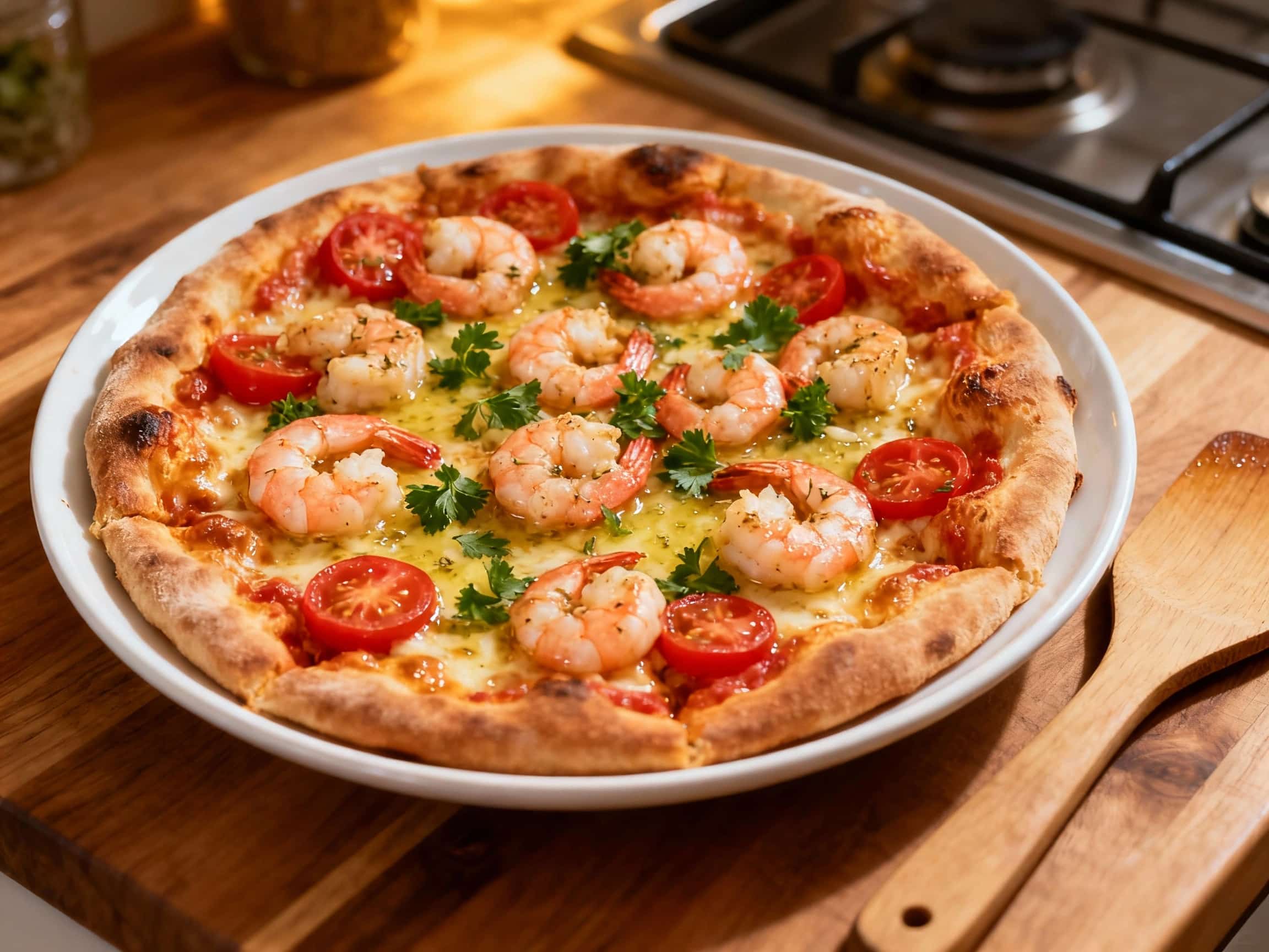 Shrimp Scampi Pizza