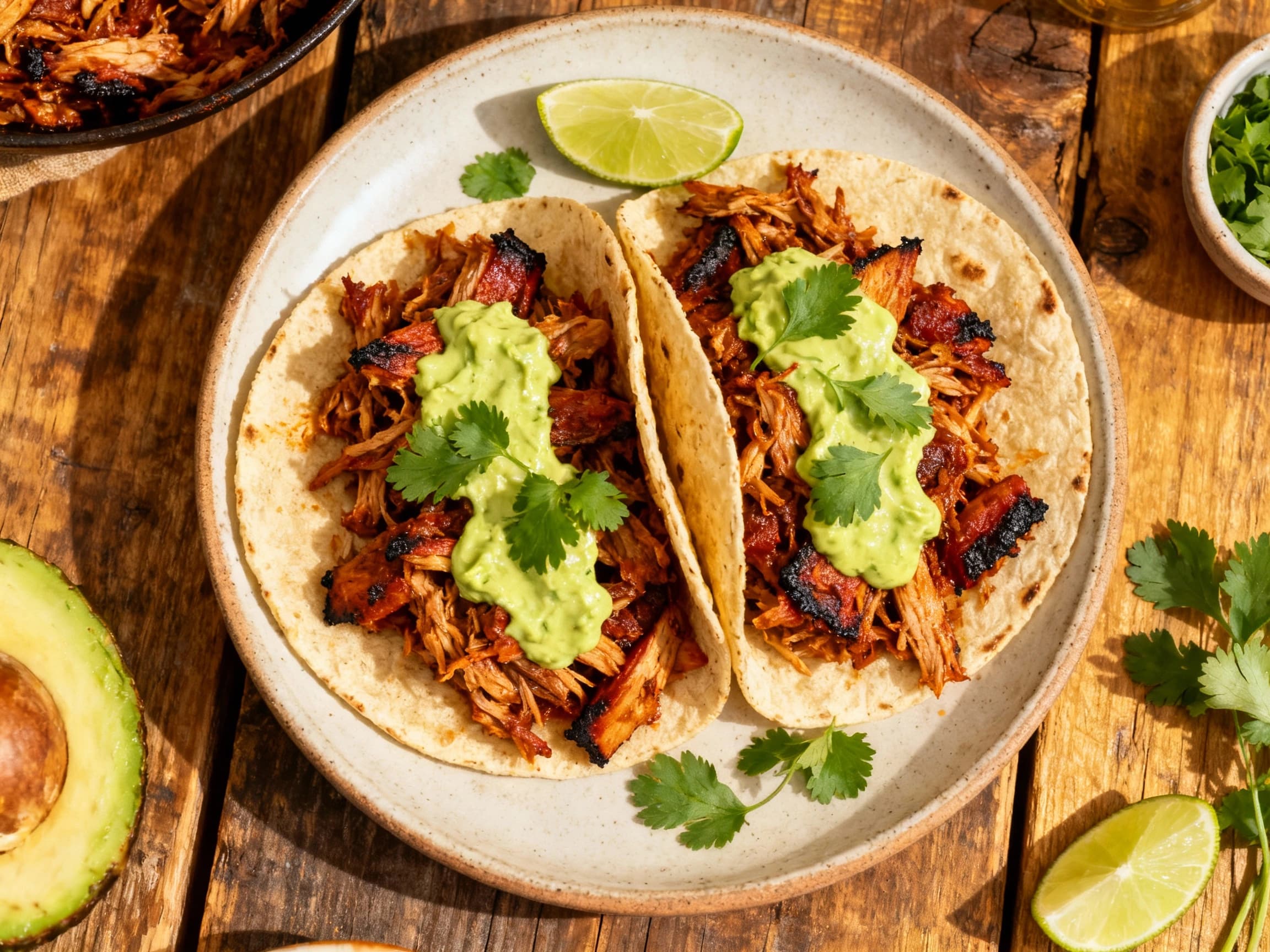 Cochinita Pibil Tacos with Avocado Crema - Image 1