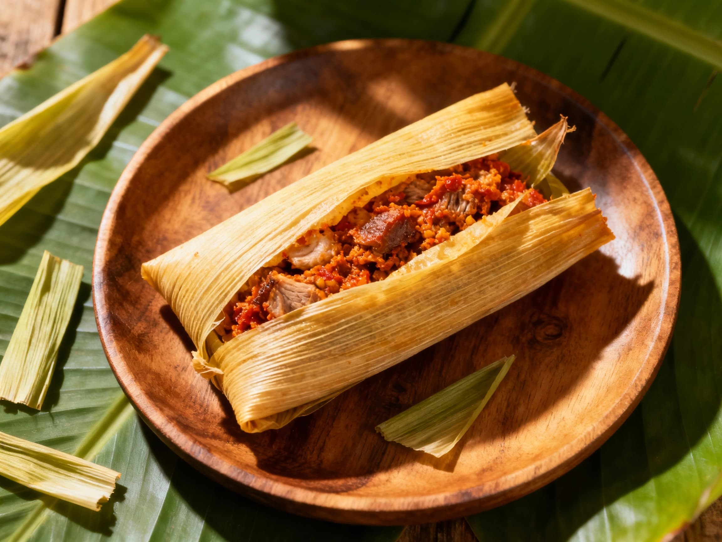 Spicy Pork Tamales in Banana Leaves - Image 2