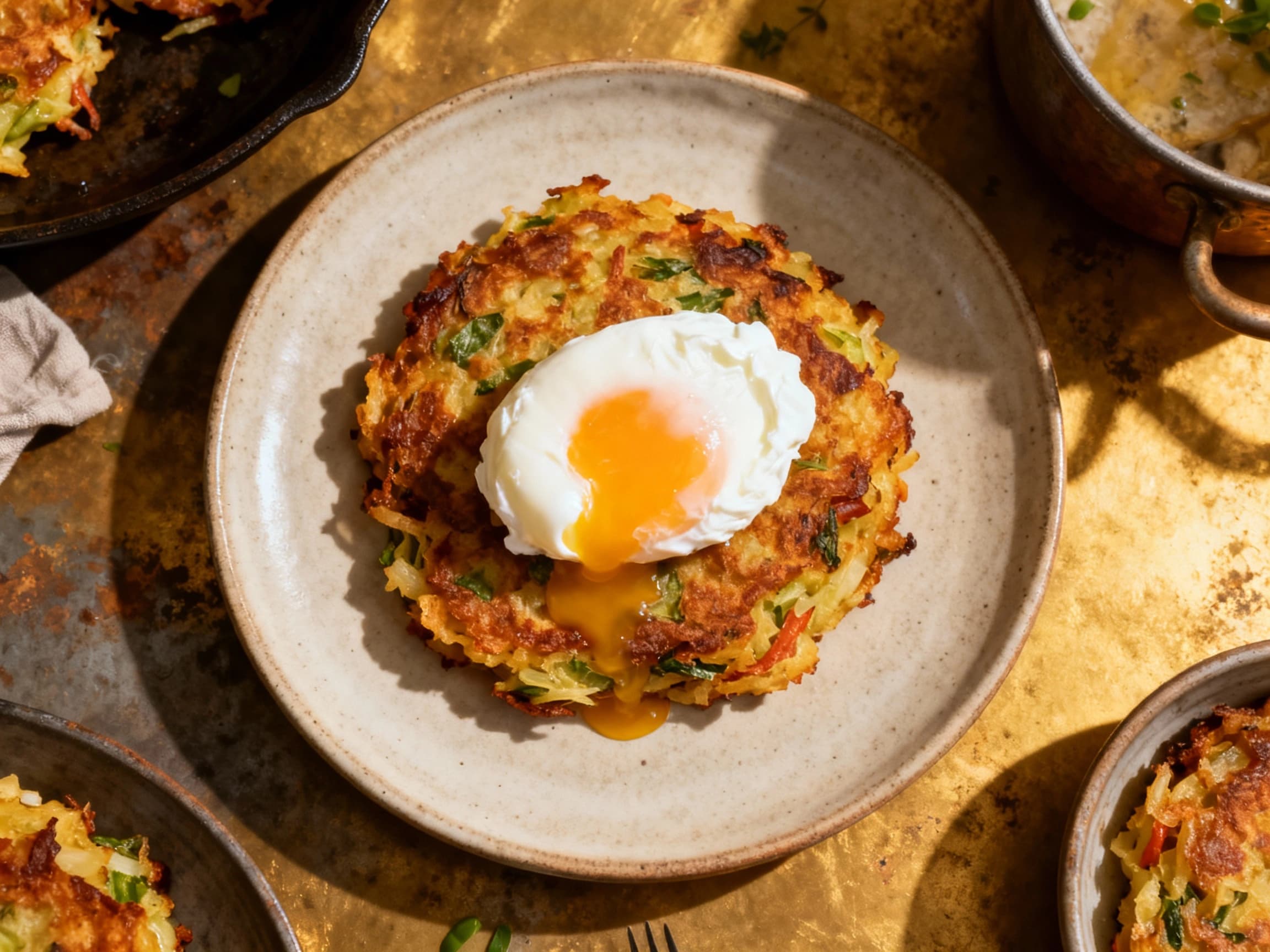 Bubble and Squeak Patties with Poached Egg - Image 1