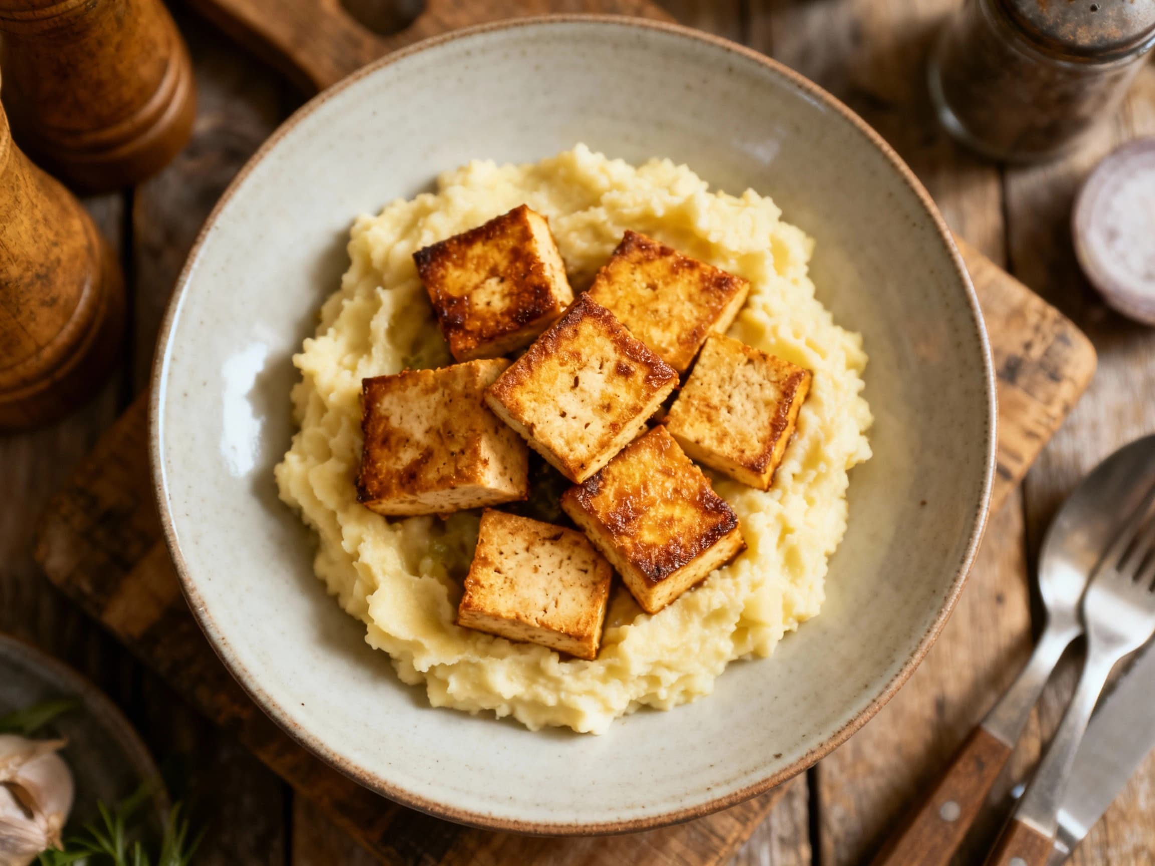 Vegetarian Himmel und Erde with Pan-Fried Tofu - Image 1
