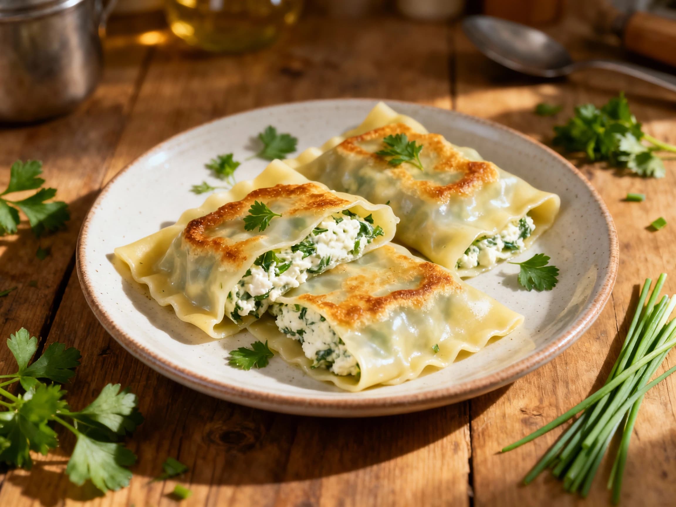 Vegetarian Maultaschen with Herb and Ricotta Filling - Image 1