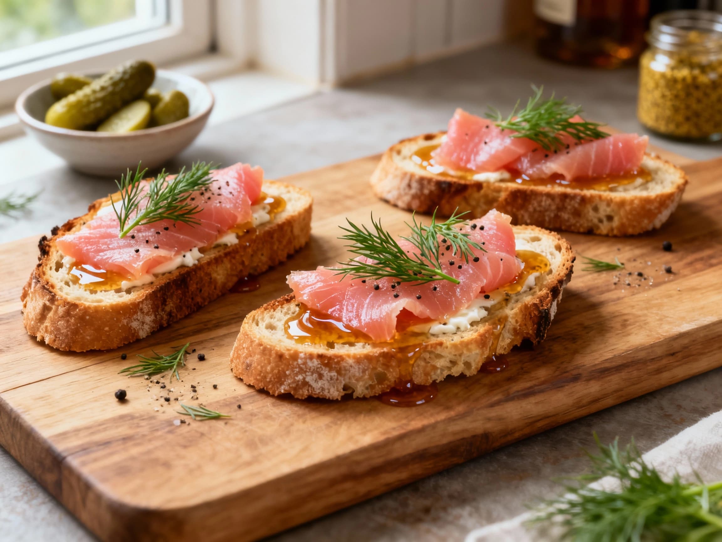 Whiskey Dill Gravlax Tartines - Image 1