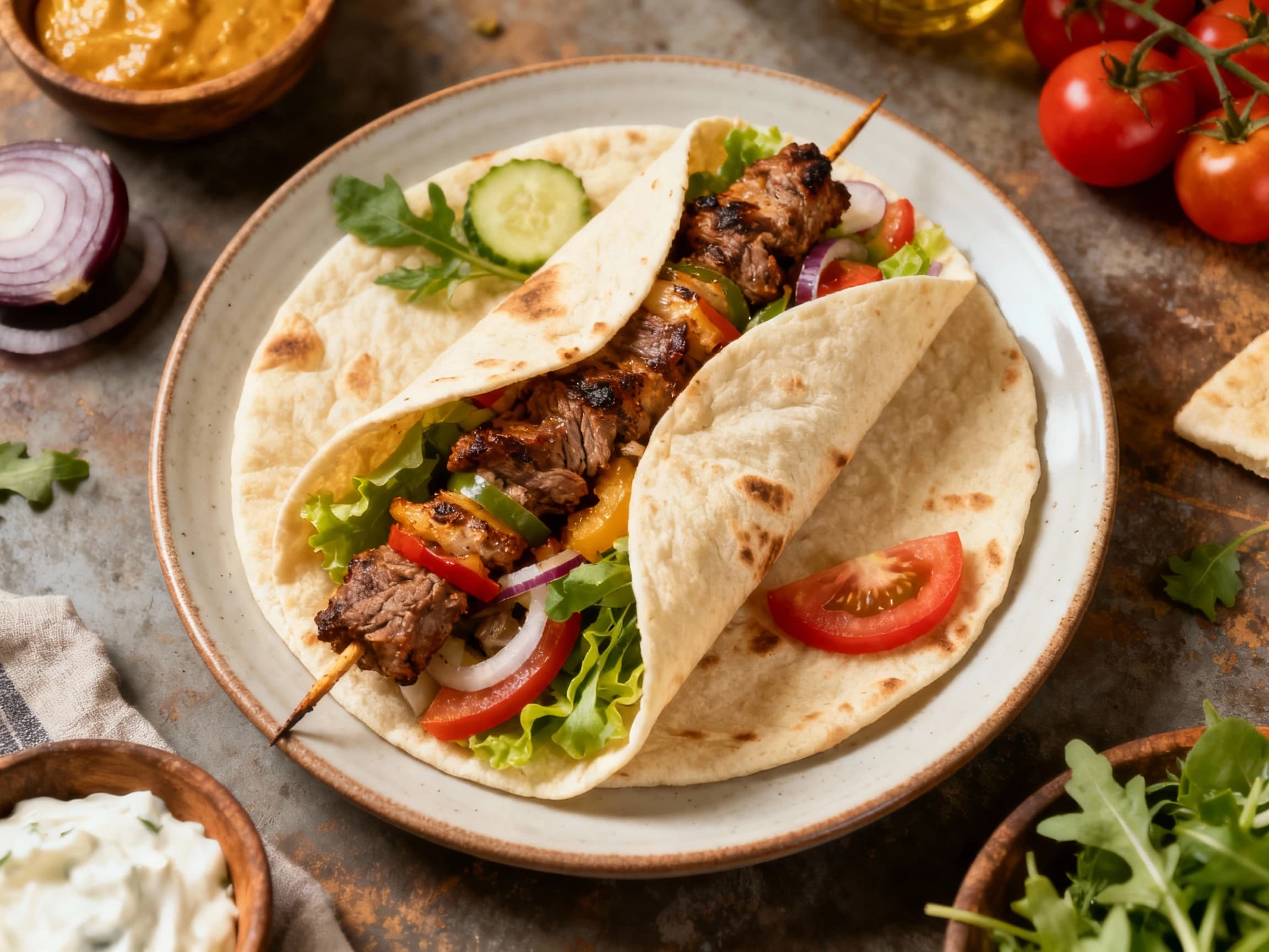 Gourmet Lamb Souvlaki Wraps - Image 1