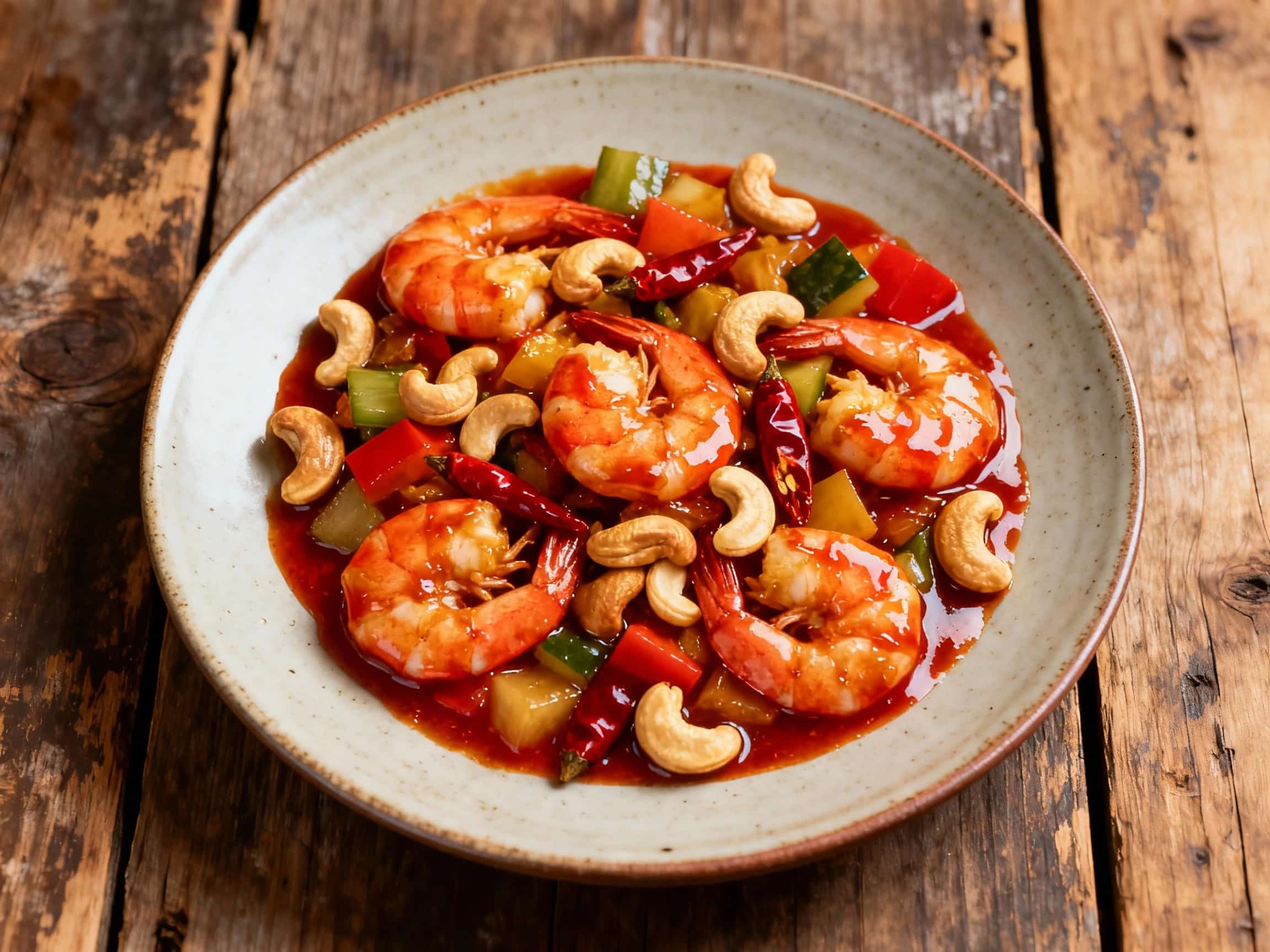 Gong Bao Style Shrimp with Cashews